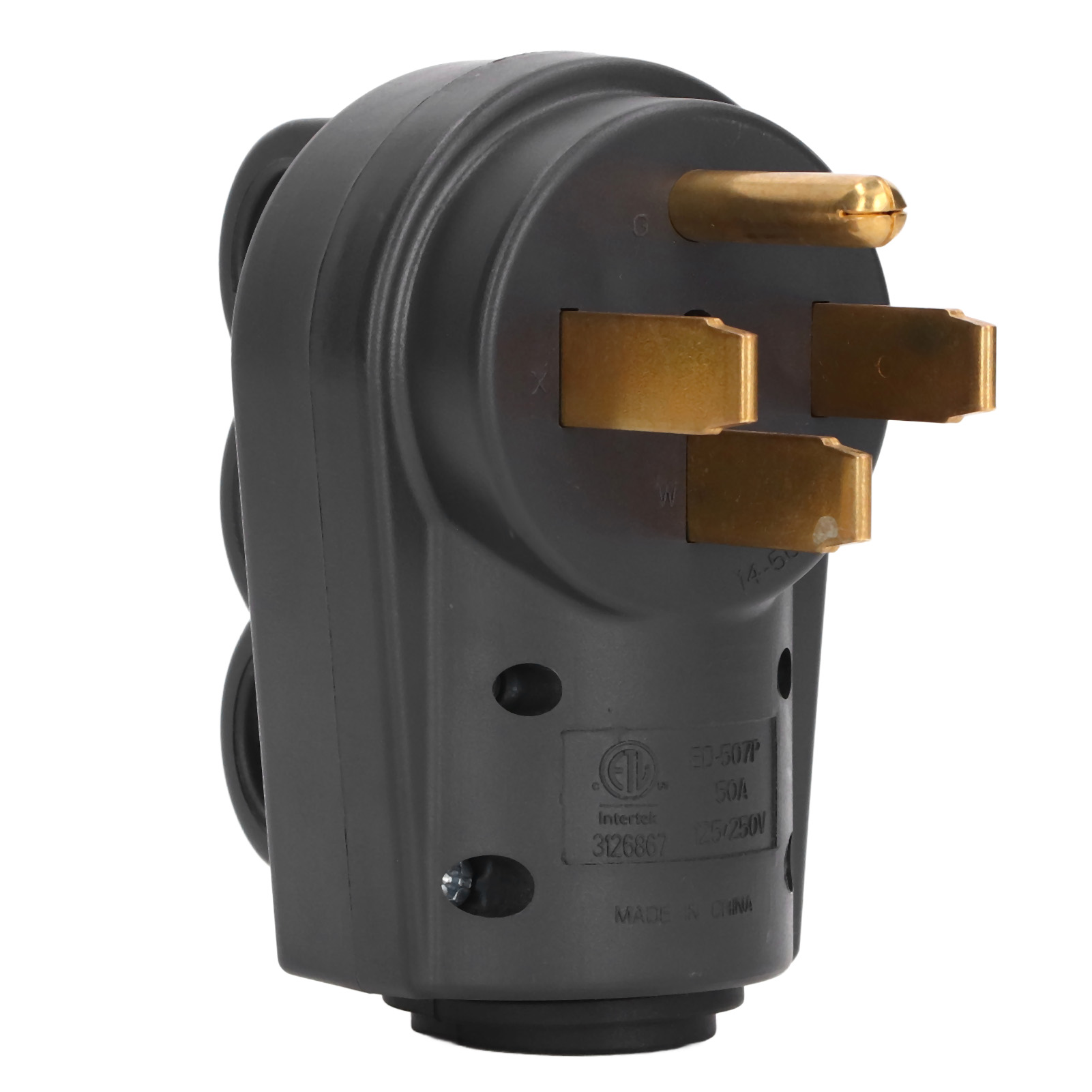 Nema 14-50p 50a 125/250v Stecker Mit Griffen, Robuste Ersatzbuchse Für Elektrofahrzeug- Und Generatorkabel