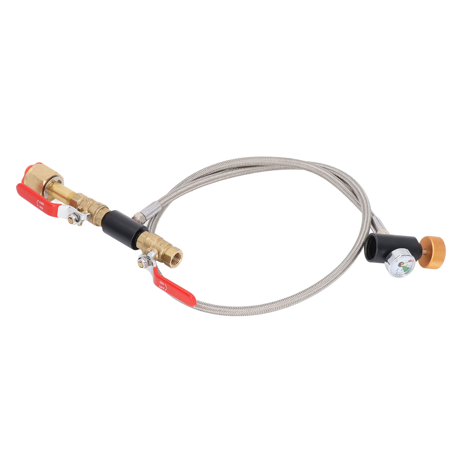 Co2-zylinder-nachfülladapter Cga320 G1/2, Doppelventil Mit Manometer Für Kartuschenzylinder