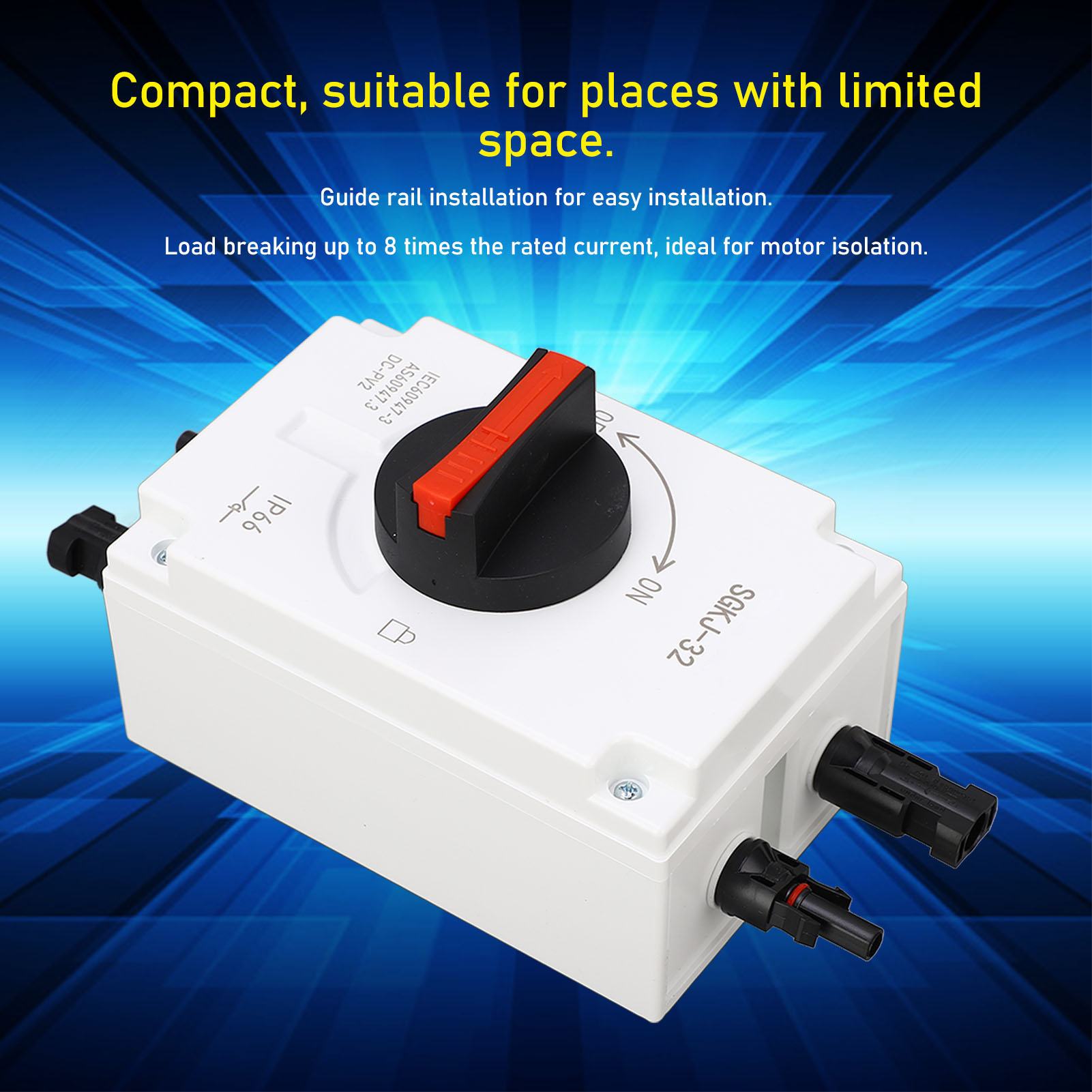Dc 1200v 40a Pv-schalter, 4p Ip66 Wasserdichter Dc-trennschalter Für Solaranlagen, Boote Und Wohnmobile.