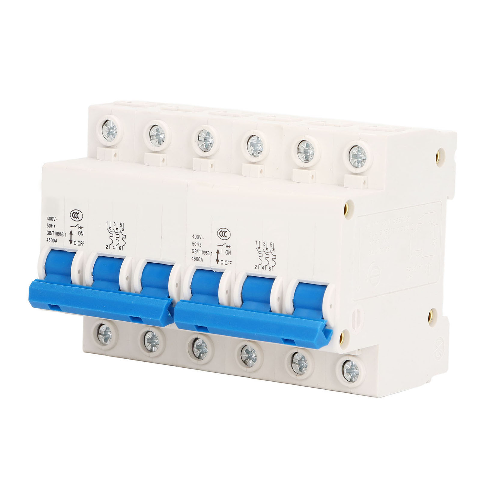 Manueller Umschalter 3p+3p 63a 4500a Leistungsschalter Duale Stromversorgung Din-schienen-mikroverriegelung Ac400v