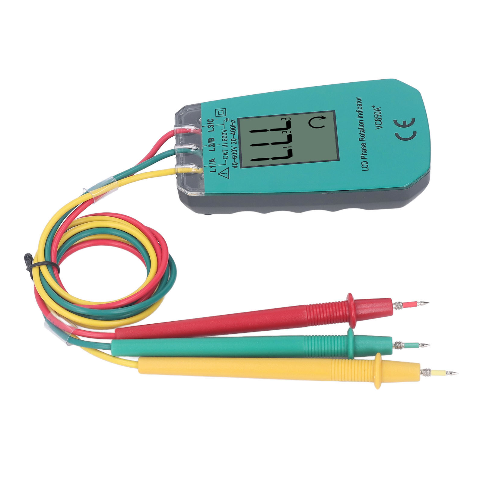 Dreiphasen-phasenfolgeprüfer Mit Lcd-anzeige, Phasenrotationsdetektor, 40–600 V, Für Schaltungsprüfung