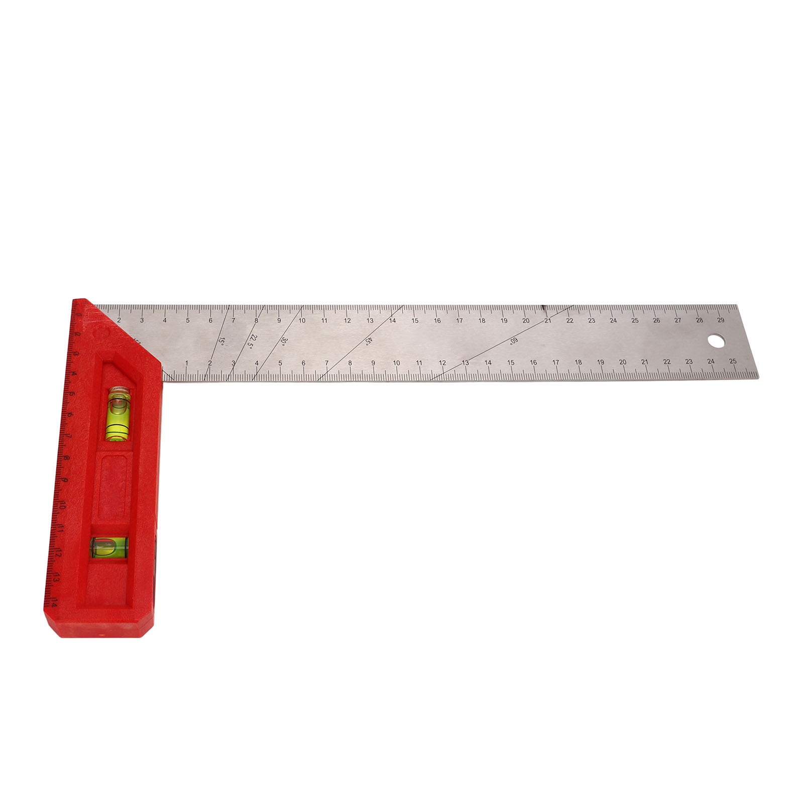 Professioneller 30-cm-zimmermannswinkel, 90/45-grad-messlineal Mit Wasserwaage Für Zimmerleute