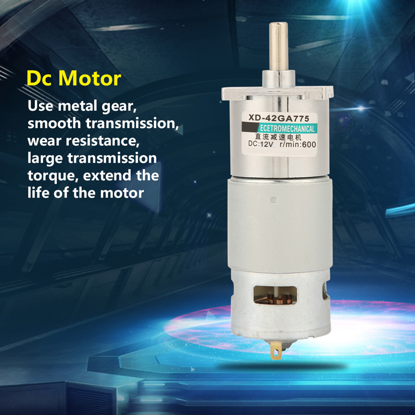 Xd-42ga775 Mikro-gleichstrom-getriebemotor, Hohes Drehmoment, Einstellbare Drehzahl Mit Halterung (600 U/min, 12 V)