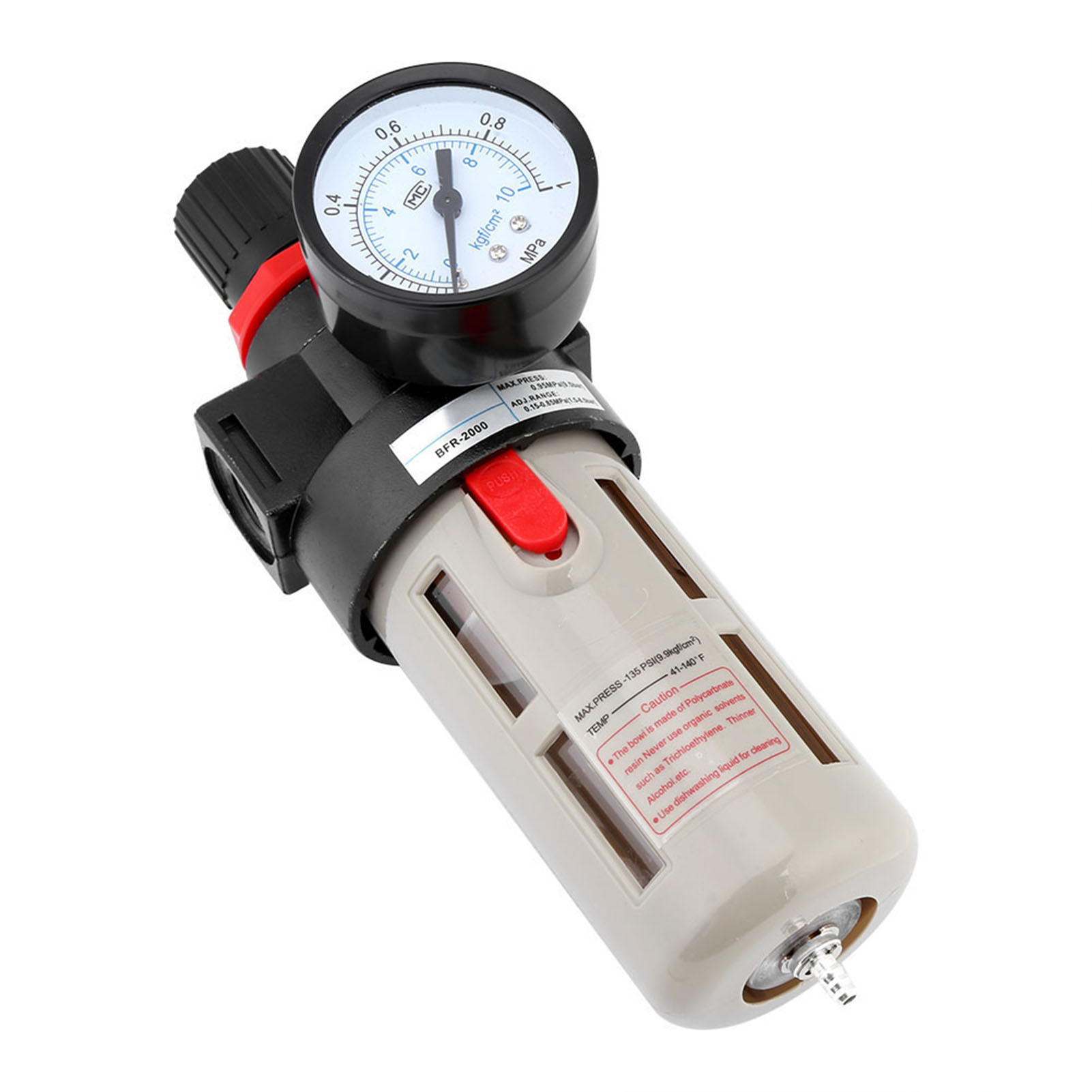 1/4" Bsp 2000 Druckreglerfilter Mit Manometer - Druckluftaufbereitungseinheit