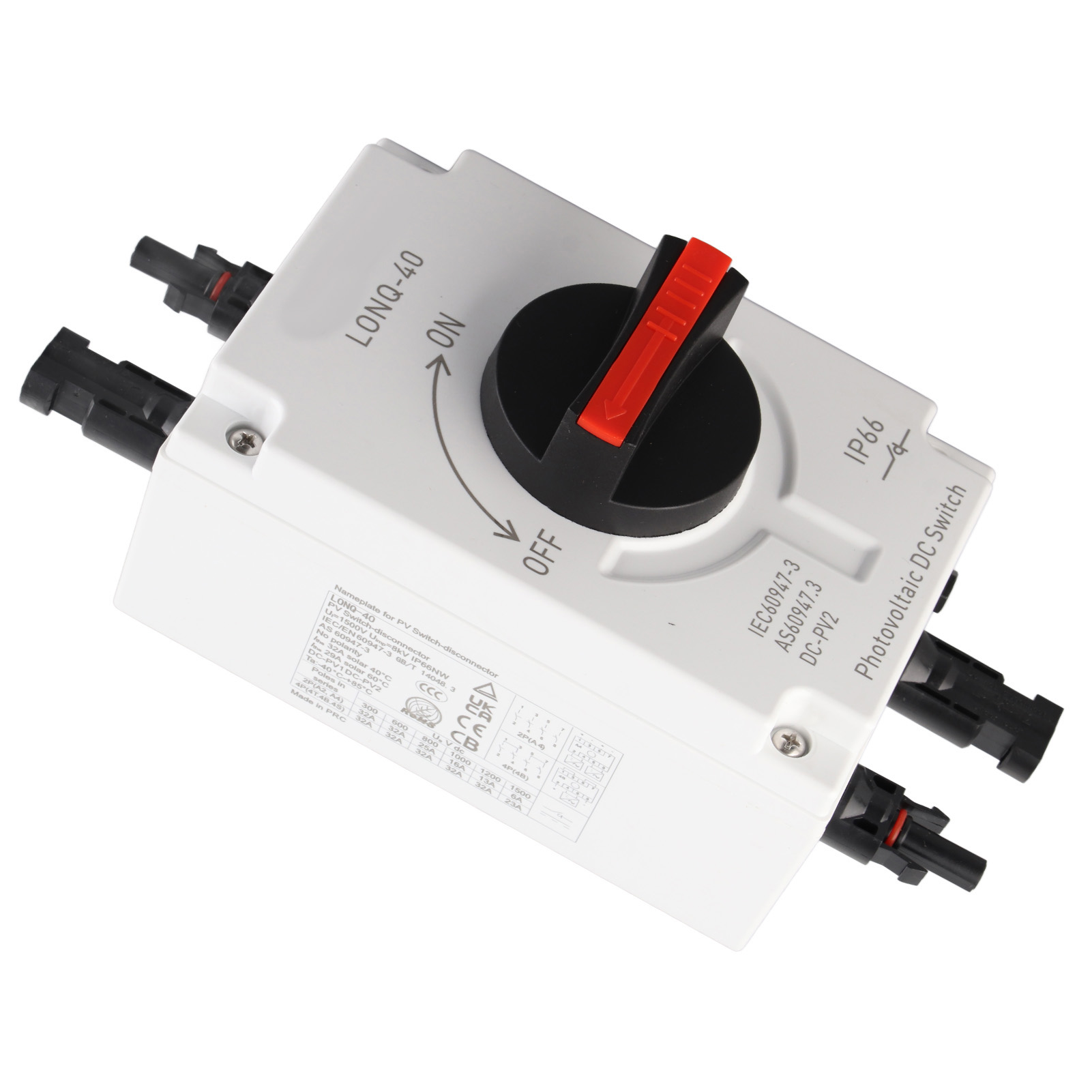 32a 4p 1500v Ip66 Wasserdichter Dc-photovoltaik-trennschalter Für Solaranlagen Und Wohnmobile