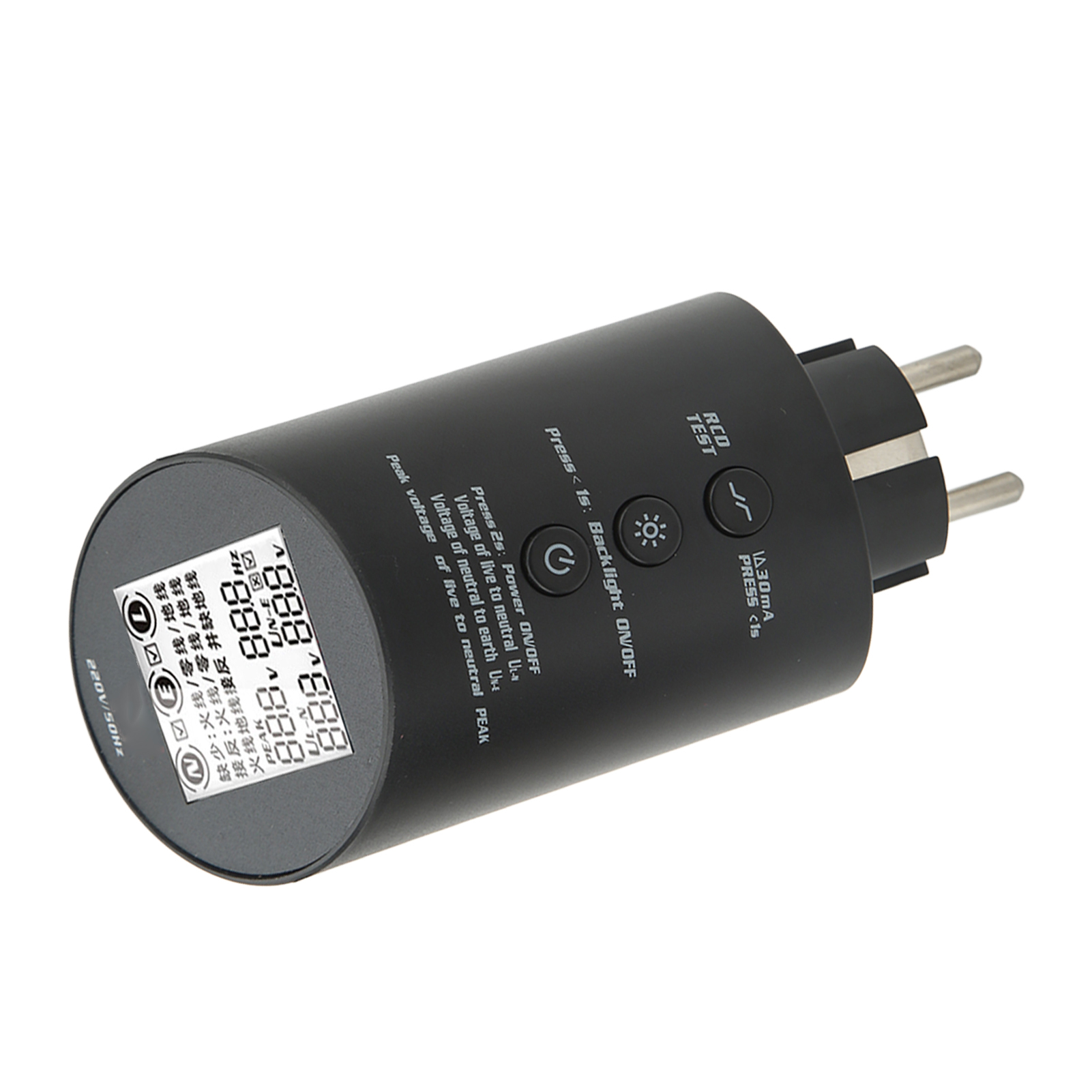 220-v-steckdosenprüfer Mit Lcd-bildschirm, Spannungs- Und Leckstromdetektor, Eu-stecker, Steckerprüfer