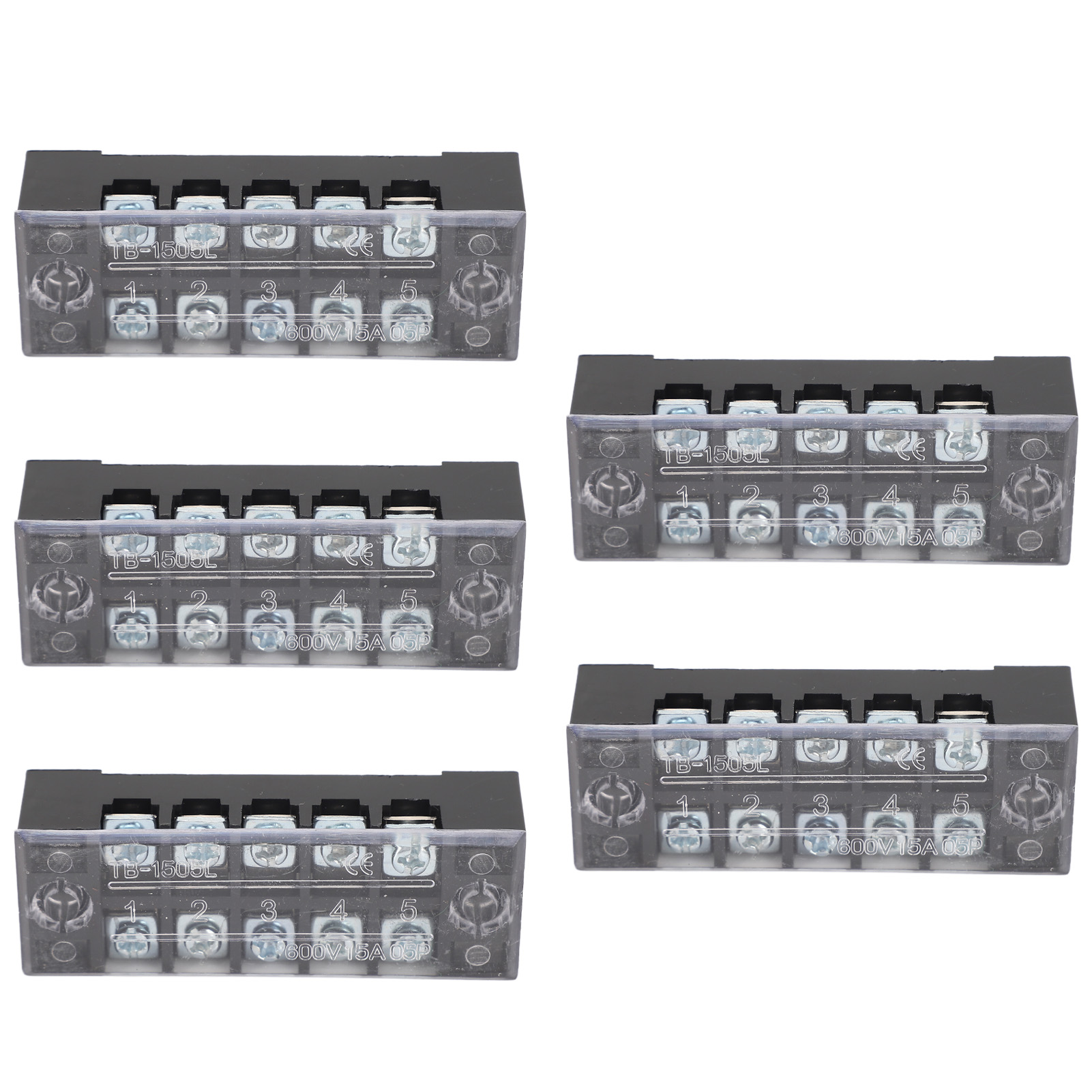 5-facher Elektrischer Verteilerblock, M3-schraubklemmenblock, 5 Sammelschienenklemmen 600 V 15 A Für Auto/boot
