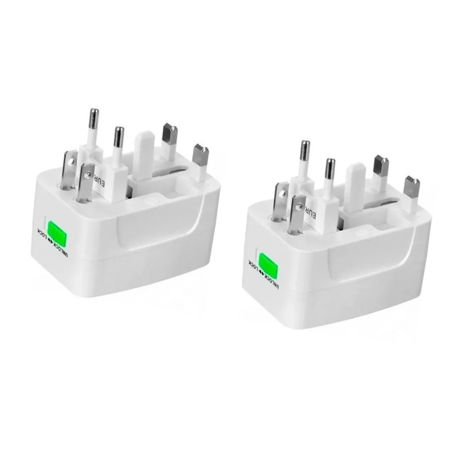 2-teiliger Universal-reiseadapter, 1300-w-abs-stecker, 100–240-v-ladegerät Für Weltweiten Einsatz