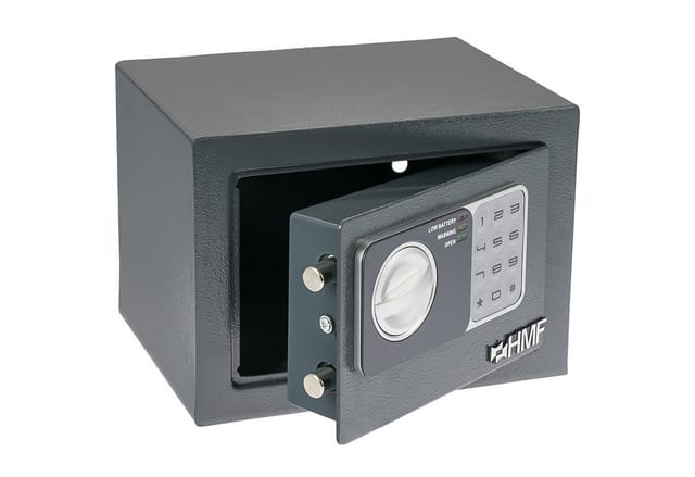 HMF - 46126-11 Möbeltresor Elektronikschloss, 23 x 17 x 17 cm, Anthrazit
