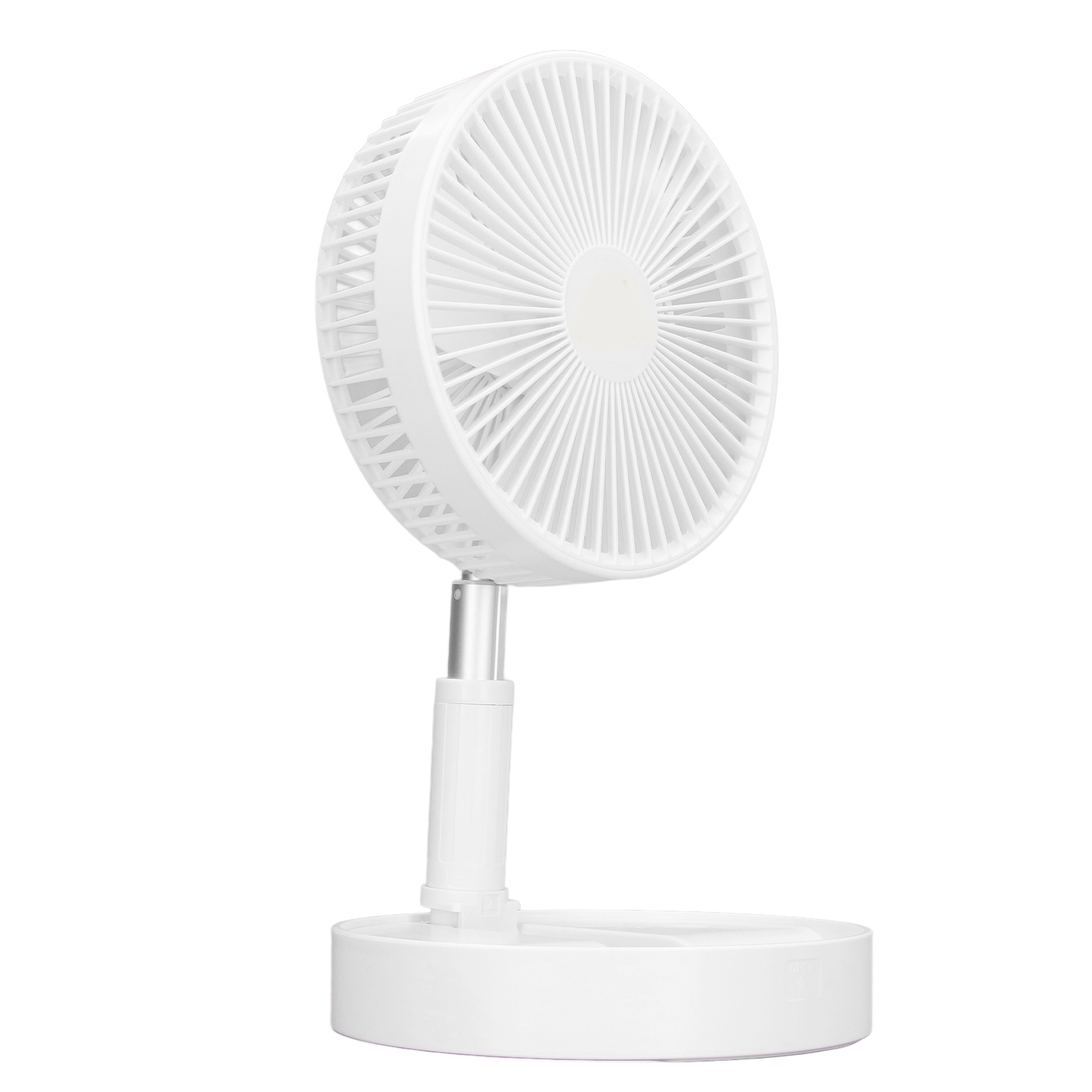 Wiederaufladbarer, Faltbarer Usb-tischventilator, 4 Geschwindigkeitsstufen, Höhenverstellbar, Leise (45 Db), 3600 Mah, Faltbar Und Einziehbar