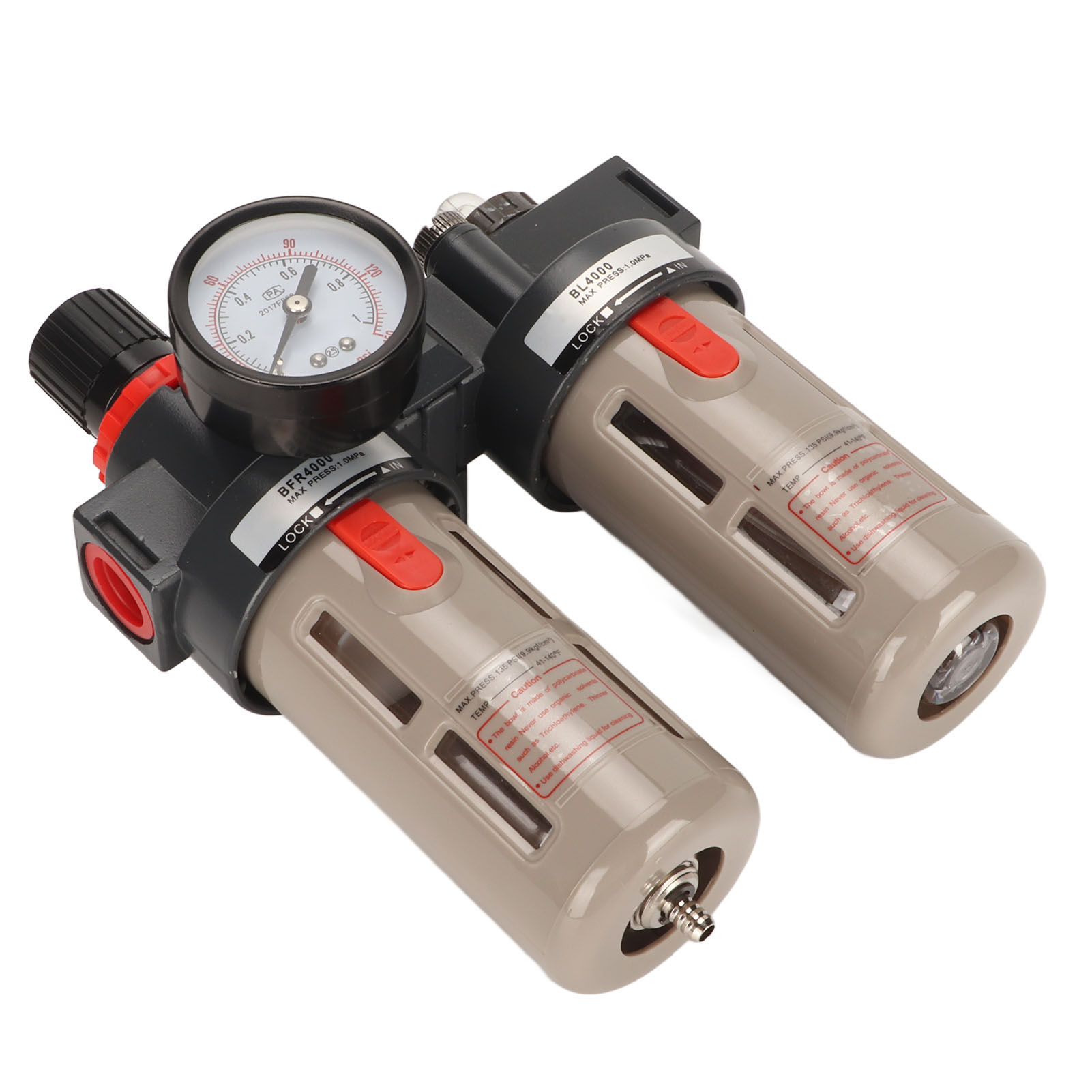 Druckluftreglerfilter G1/2 2 Einheiten Wasser-öl-abscheider Mit Manometer Bfc4000