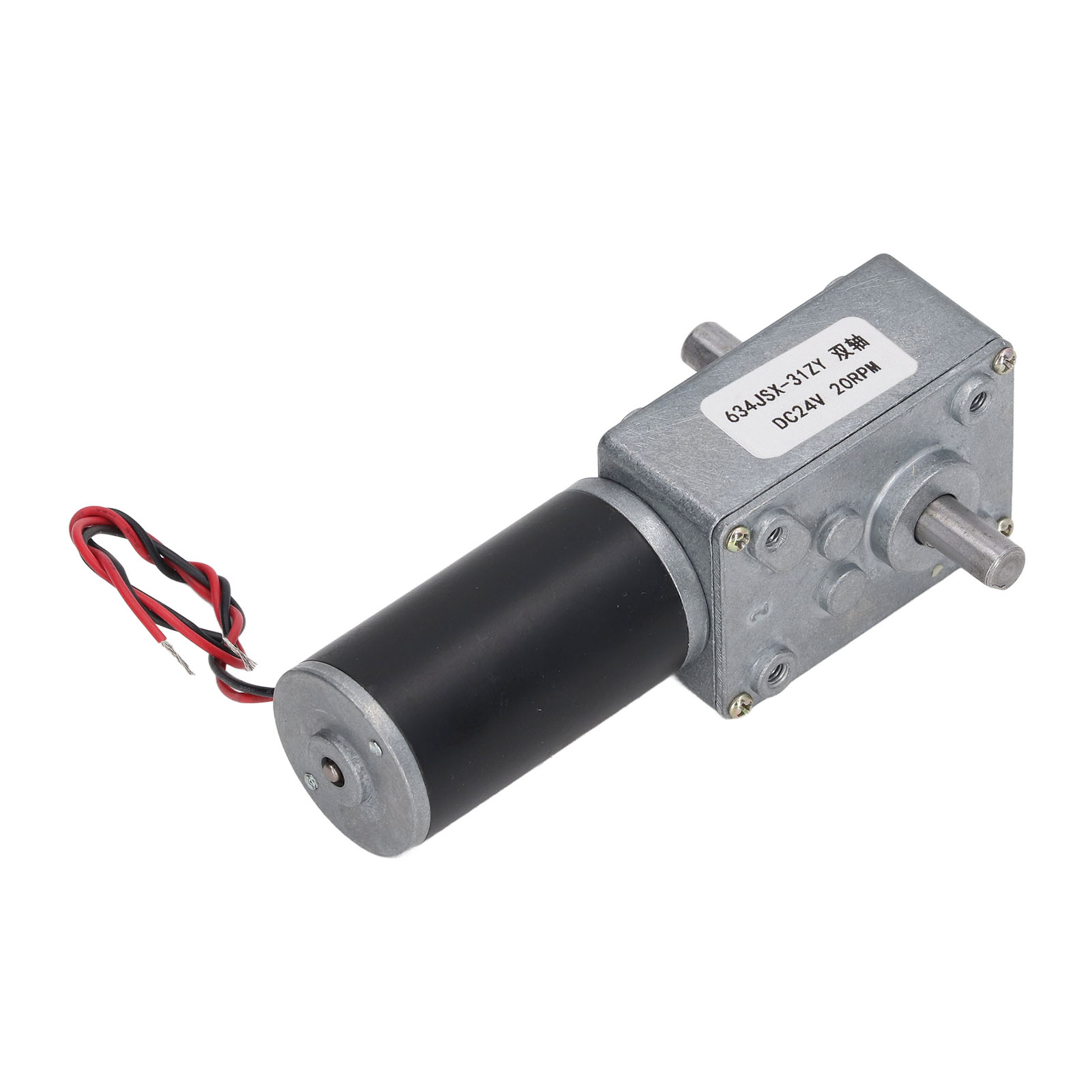 24-v-gleichstrom-getriebemotor, Selbsthemmendes Getriebe, Reversible Doppelwelle, 20 U/min Schneckengetriebemotor