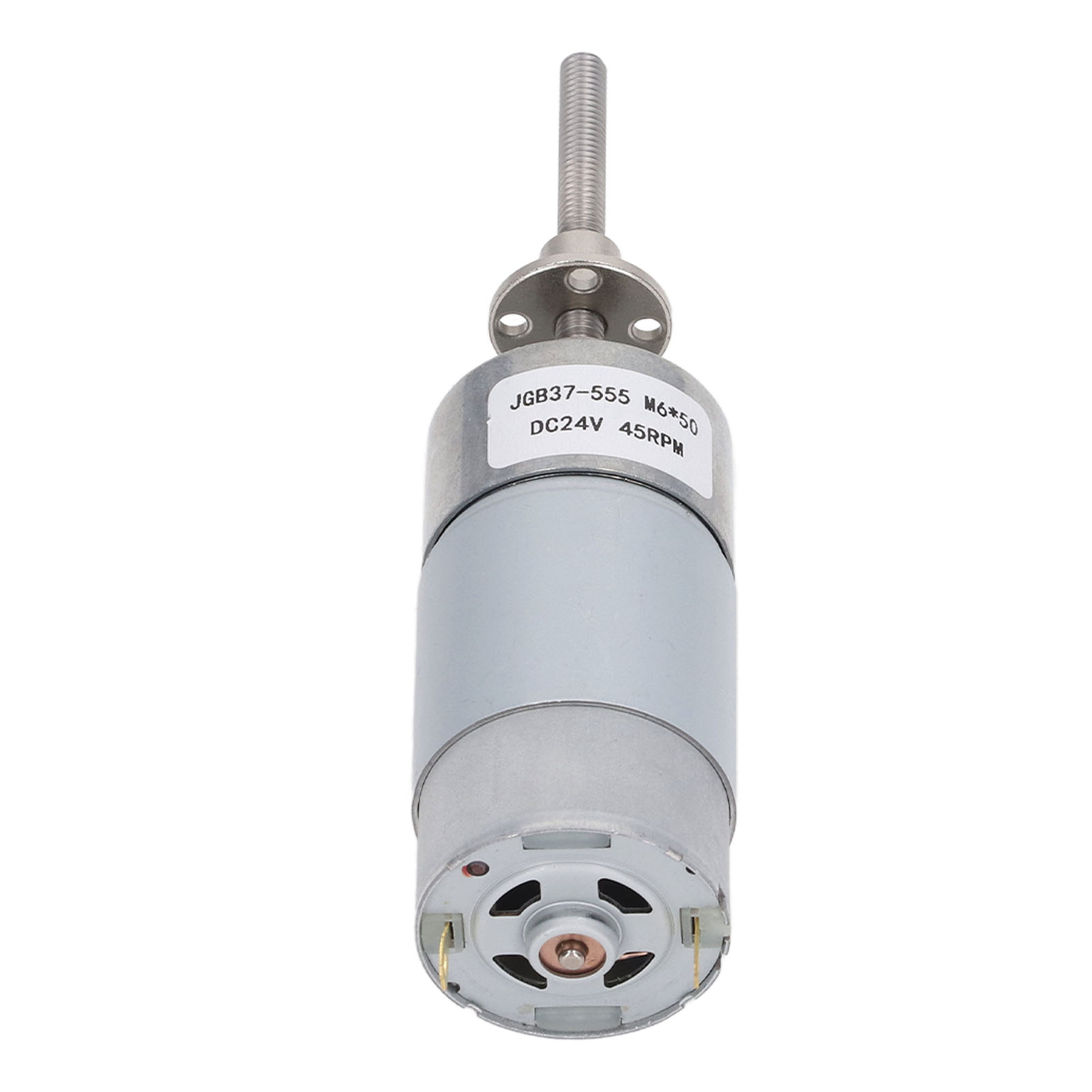 24-v-gleichstrom-getriebemotor (45 U/min), Hochdrehmomentstarker Schneckengetriebe-mikromotor, Reversibles, Selbsthemmendes Getriebe, M6x50-mm-welle Mit Flansch, Getriebe