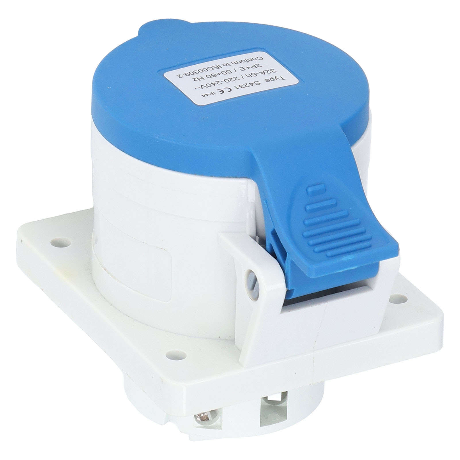3-poliger 2p+e Ip44 Wasserdichter Industriestecker, Flächenbündig Montierbar, Stecker In Luftfahrtqualität, Ac 220–240 V 32 A