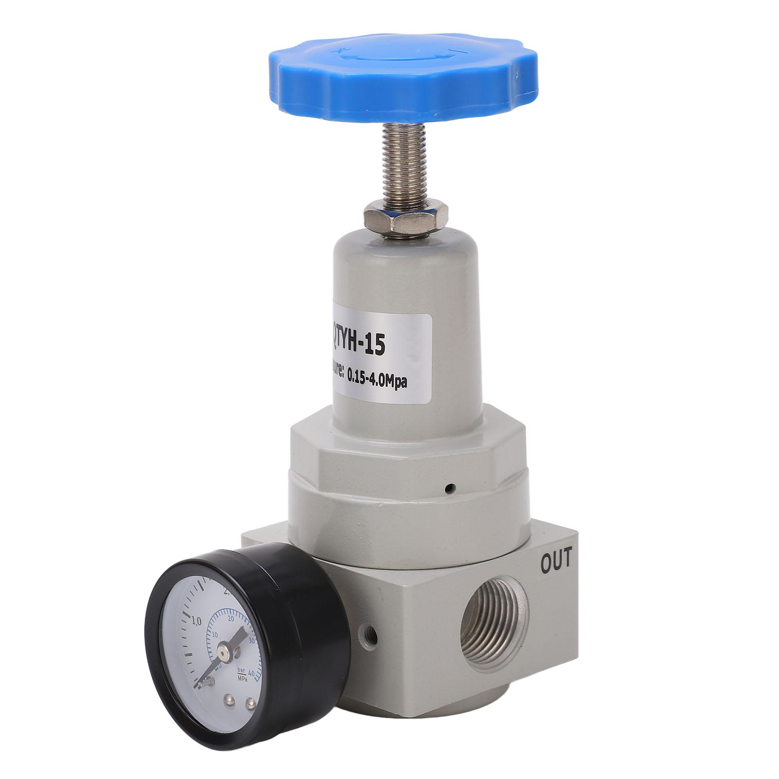 Automatischer Luftdruckregler Mit Überdruckventil Und Manometer, Aluminiumlegierung, Modell Qtyh-15, 0,15–4,0 Mpa