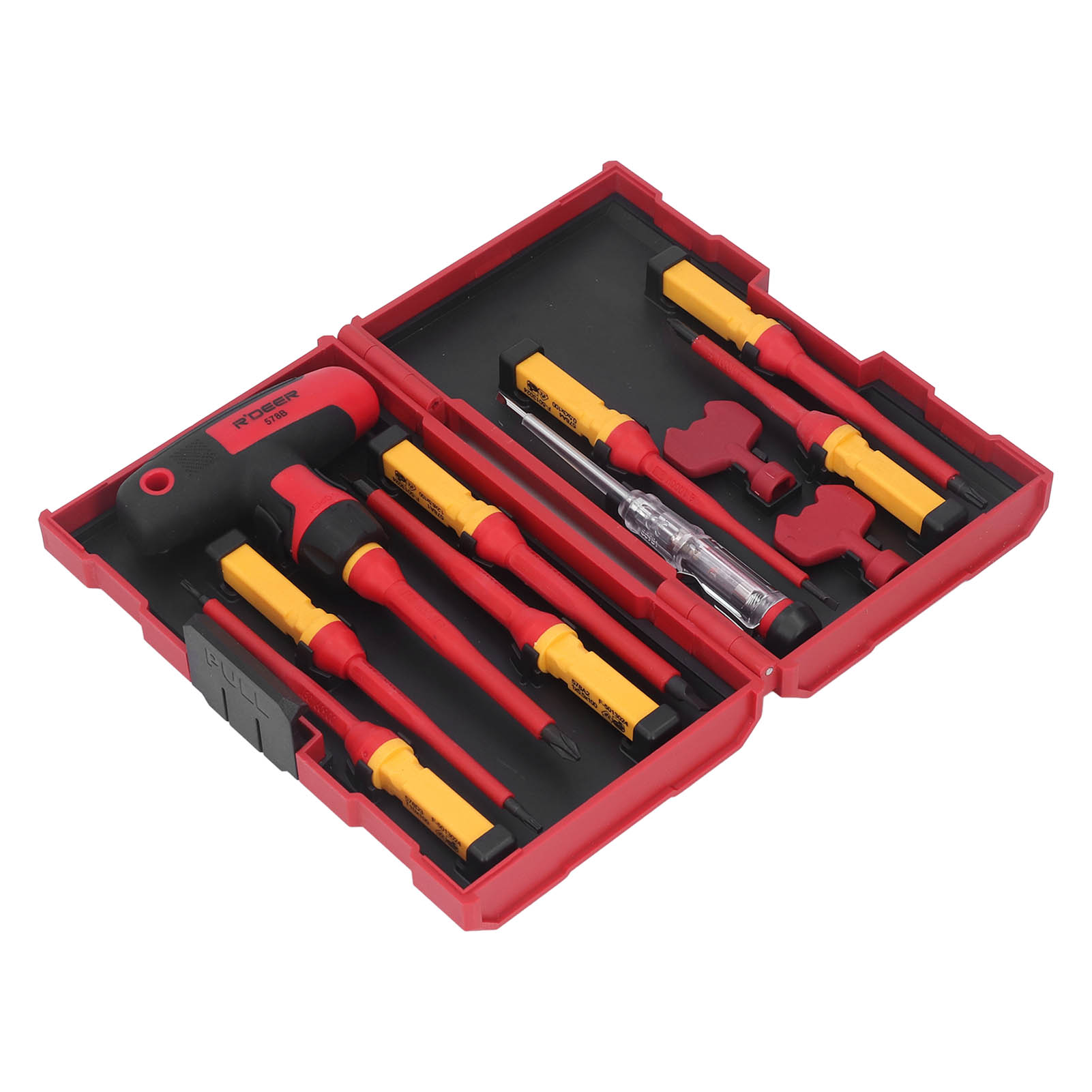 Set Mit 12 Isolierten T-schraubendrehern, 1000 V, Mit Schlitz- Und Kreuzschlitzbits, Isoliertem Griff