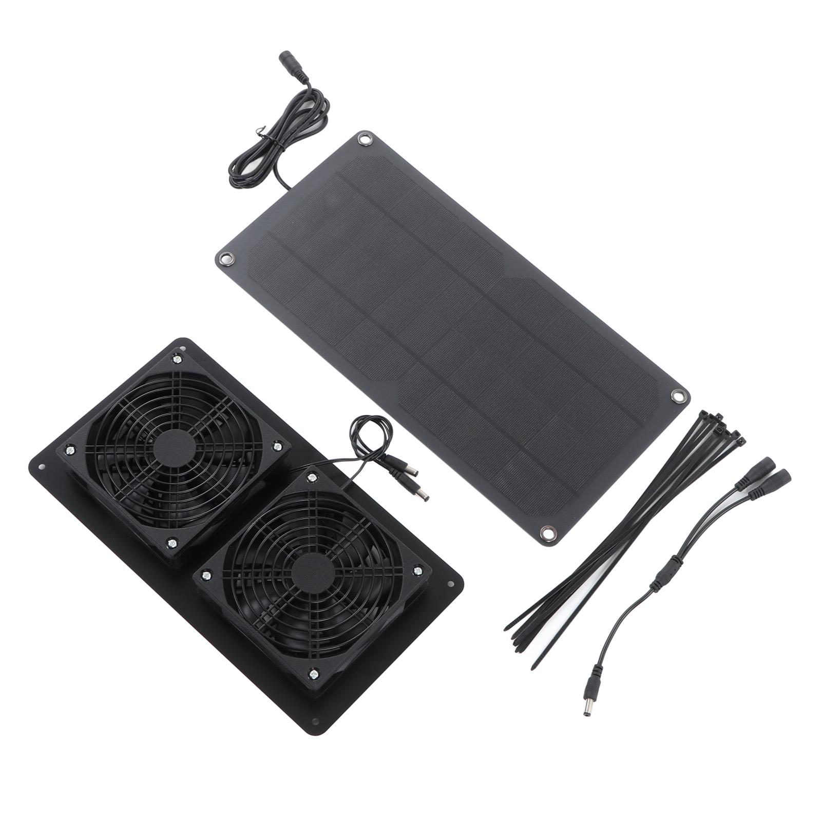 10-w-solarventilator, Doppelventilator, Leistungsstarke Luftabsaugung, Kühlung, Solarpanel Für Hundezwinger, Hühnerstall