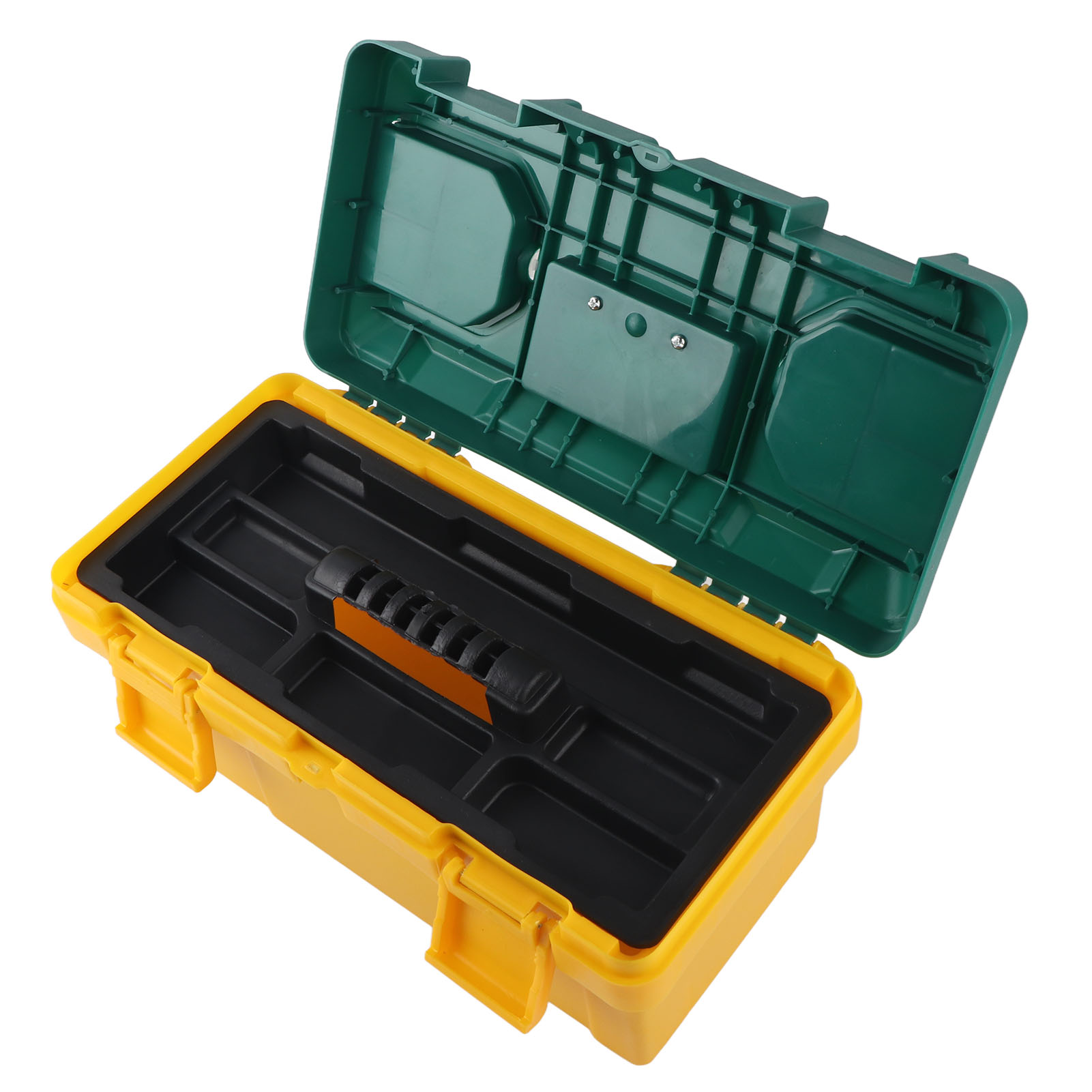 Tragbarer Werkzeugkasten Fürs Auto, Aufbewahrungsbox Mit Herausnehmbarem Einsatz, Kleinteile-organizer, Grün/gelb, 17 Zoll (40 X 20 X 19 Cm)