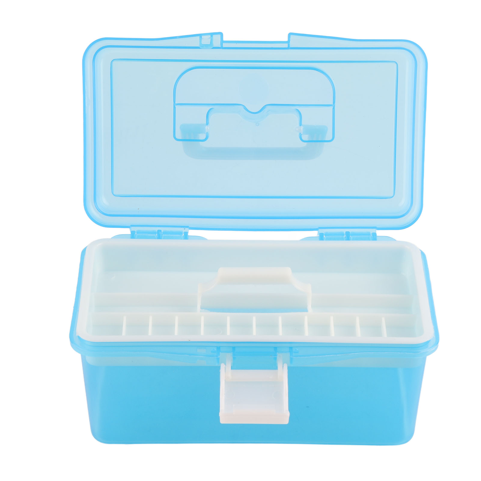 Tragbarer Werkzeugkasten Mit 2 Ebenen, Kunststoffaufbewahrung Für Elektriker/heimwerker, Mini-organizer, 20 X 11 X 10,5 Cm