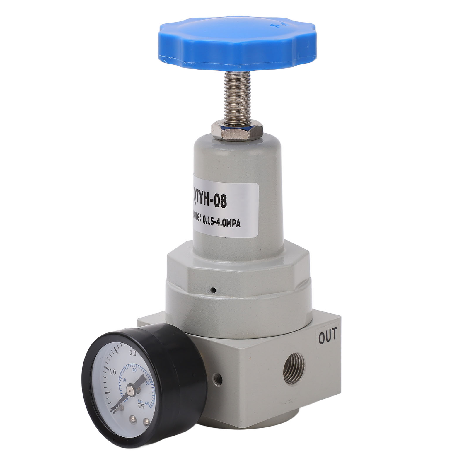 Automatischer Luftdruckregler Mit Überdruckventil Und Manometer, Aluminiumlegierung, Modell Qtyh-08, 0,15–4,0 Mpa
