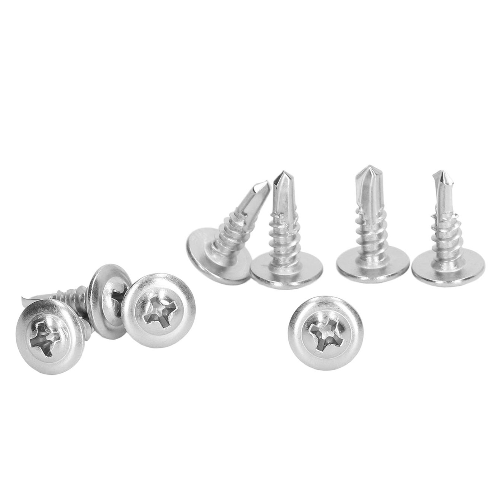 Selbstbohrende Maschinenschrauben Aus Edelstahl 410 Mit Senkkopf Und Schnellverschlussscheibe, Für Den Maschinenbau, 4,8 X 16 Mm, 100er-packung