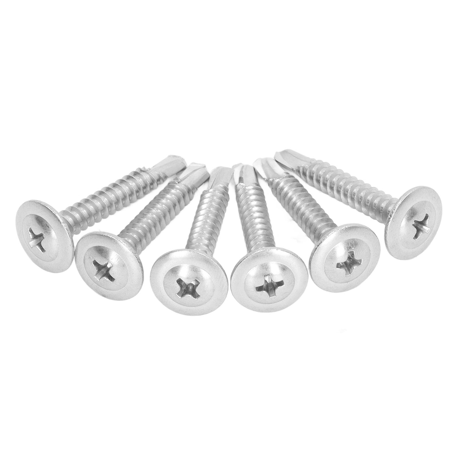 Packung Mit 50 Selbstbohrenden Schrauben Aus Edelstahl 304, Senkkopf Mit Unterlegscheibe, M4,8 X 32 Mm