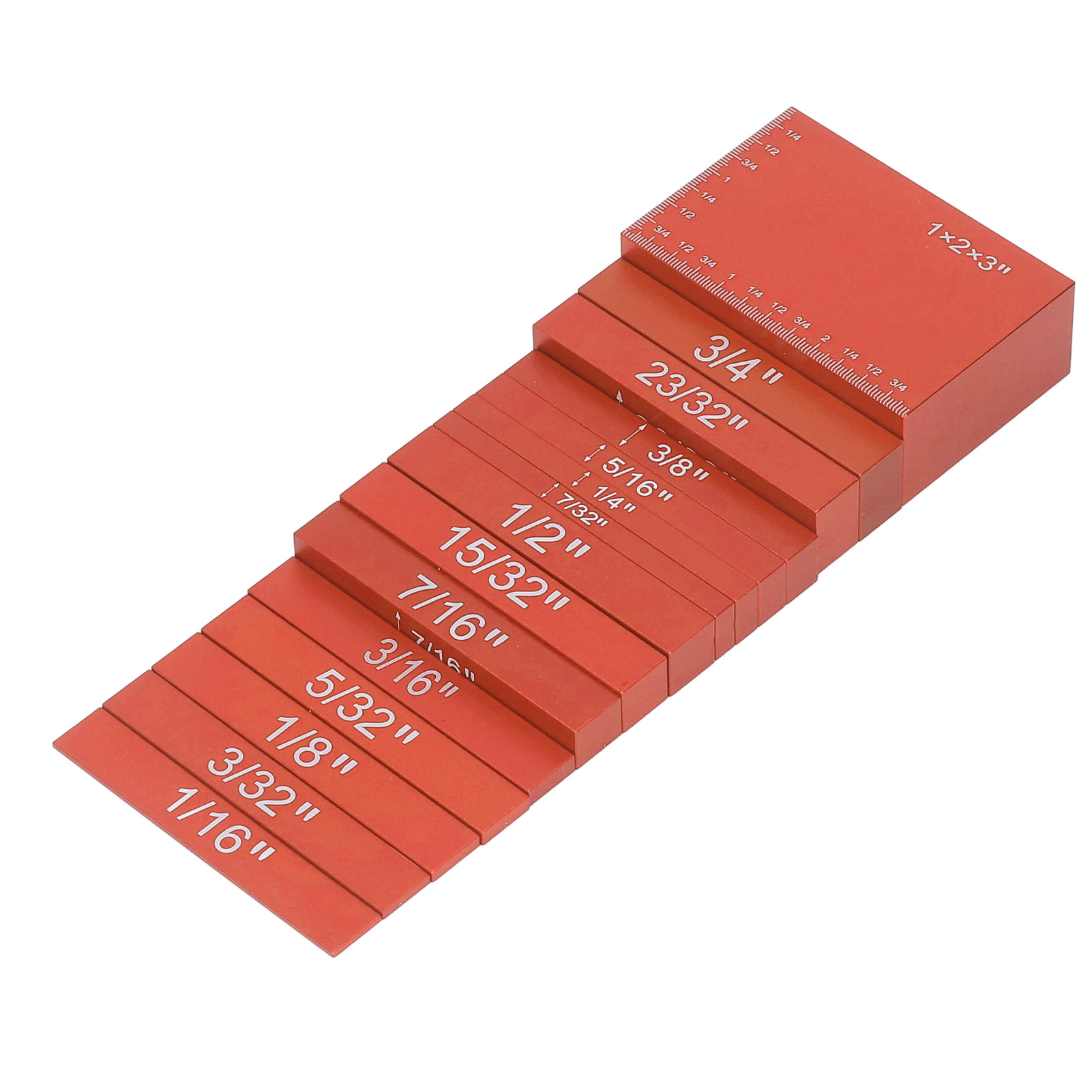 Set Mit 15 Aluminium-höhenkeilen, Leuchtende Farben, Garantierte Präzision, Für Schreinerarbeiten – Orange