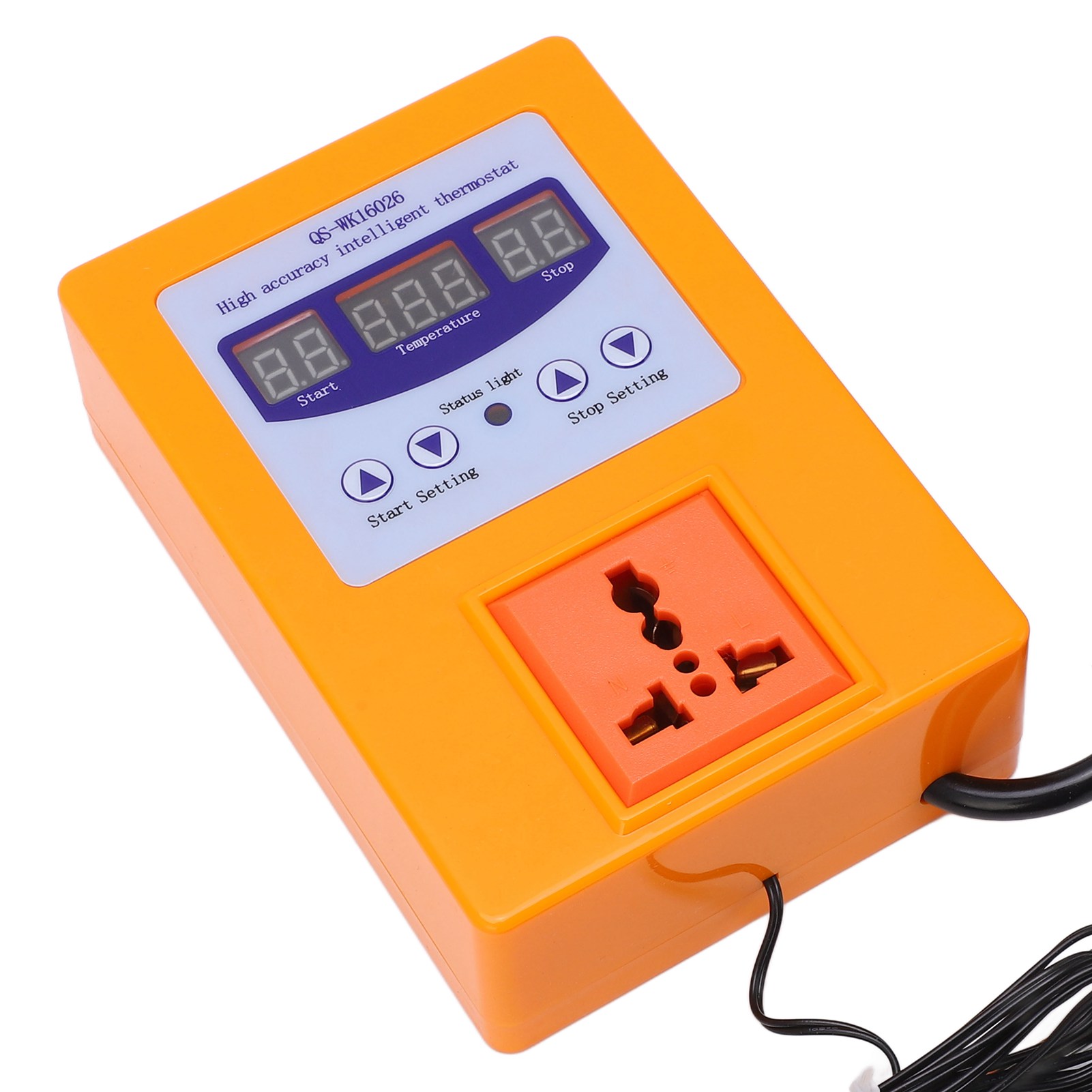 Automatischer, Intelligenter Digitaler Thermostat, Weitbereichsspannung 110–240 V, Präzisionsschalter Mit Eu-stecker, Orange