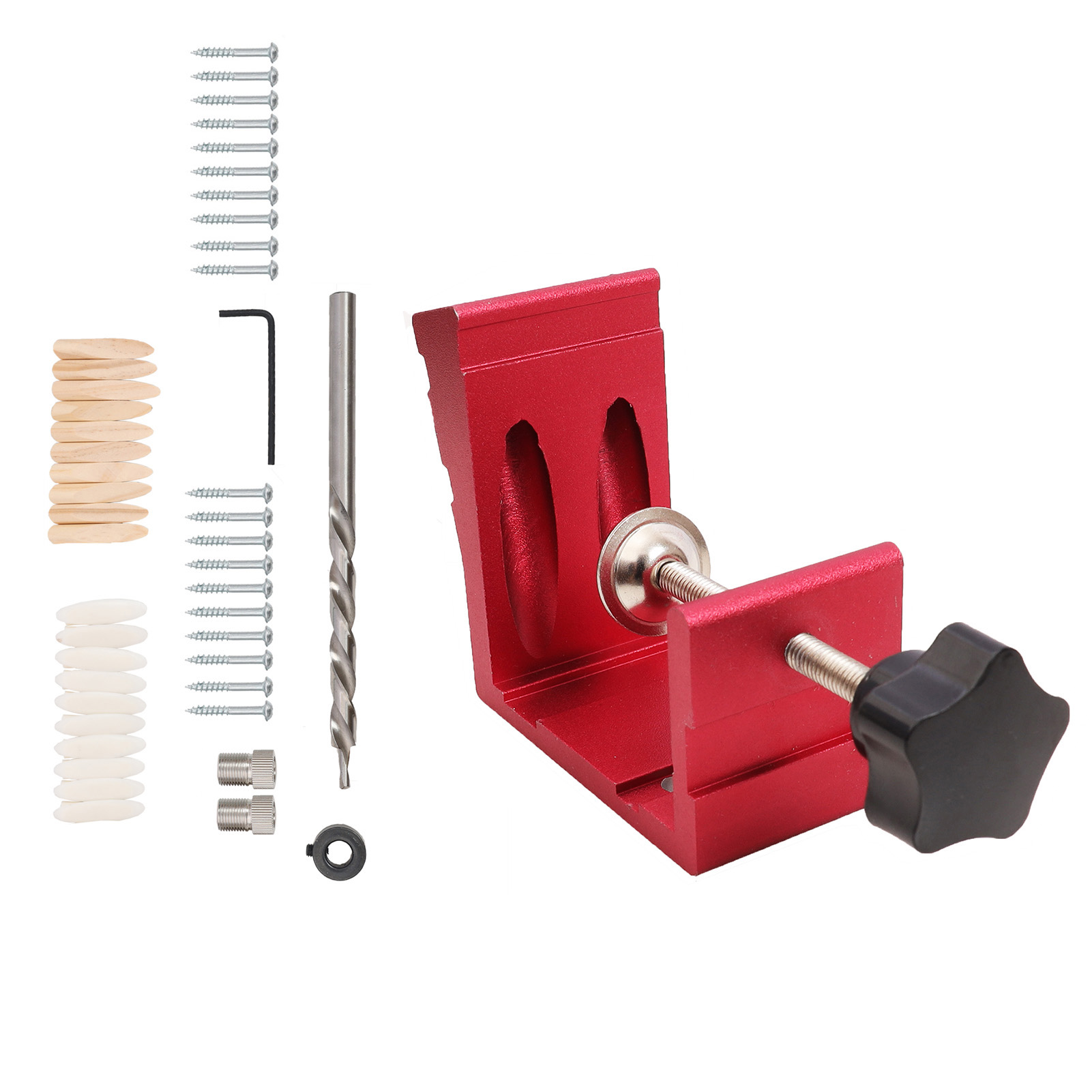 Satz Mit 46 Aluminium-winkelbohrlehren, Präzise Und Robust, Dübelführungsset, Rot