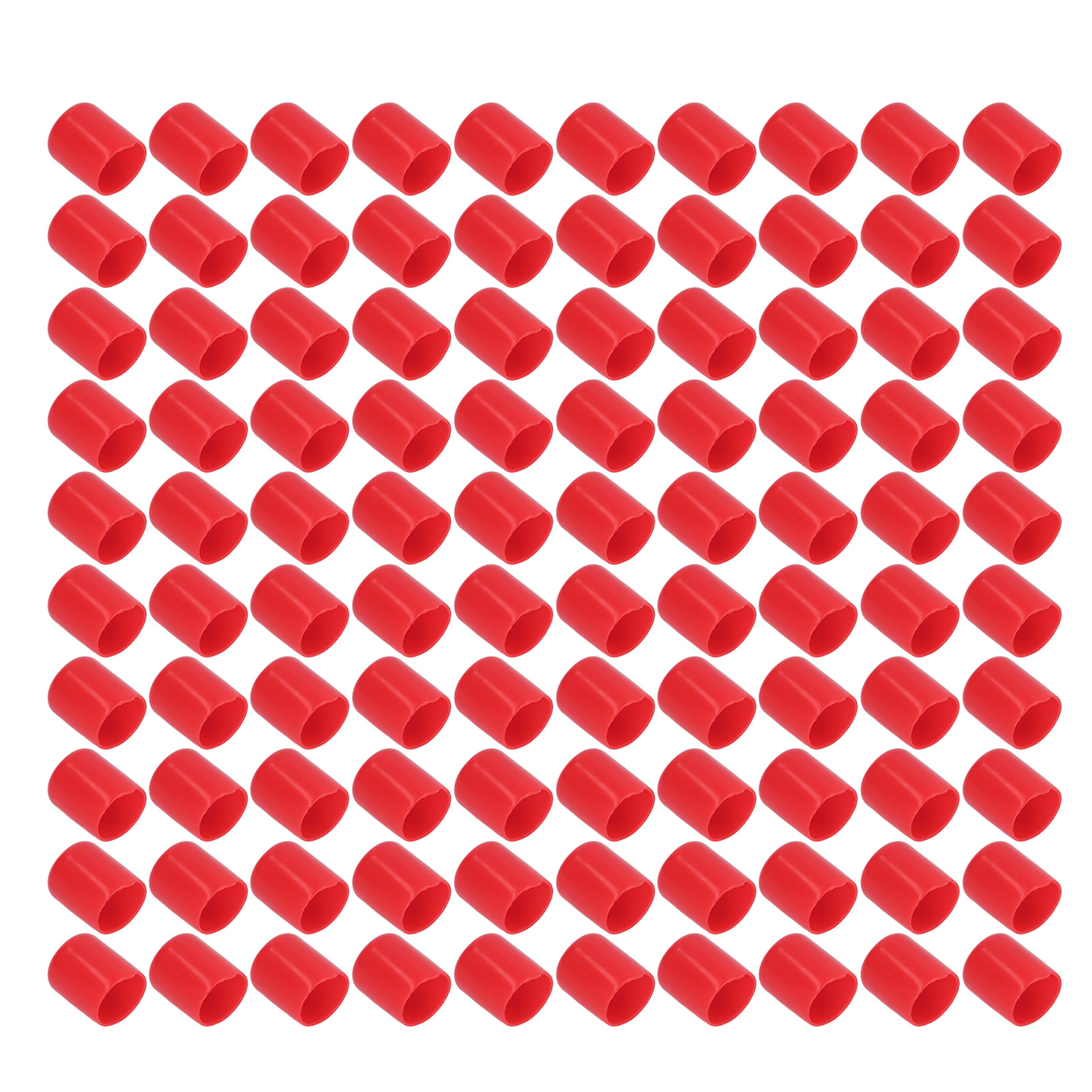 100 Stück Runde, Flexible Pvc-gewindeschutzkappen, Feuerfest, Rot, 18 Mm
