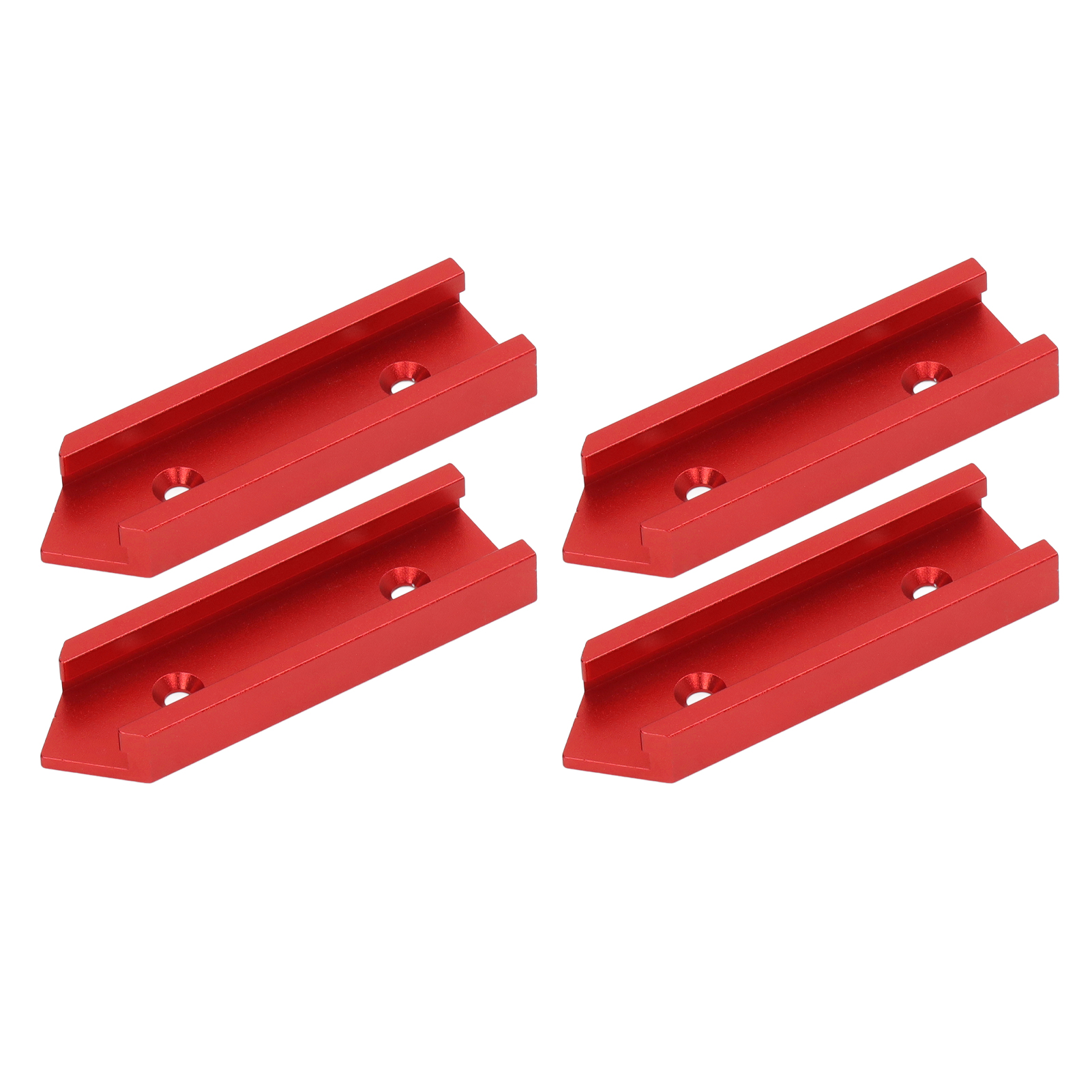 Set Mit 4 T-schienenverbindern, Aluminium 100 Mm X 30 Mm, Universell, Für Tischlerarbeiten, Rot