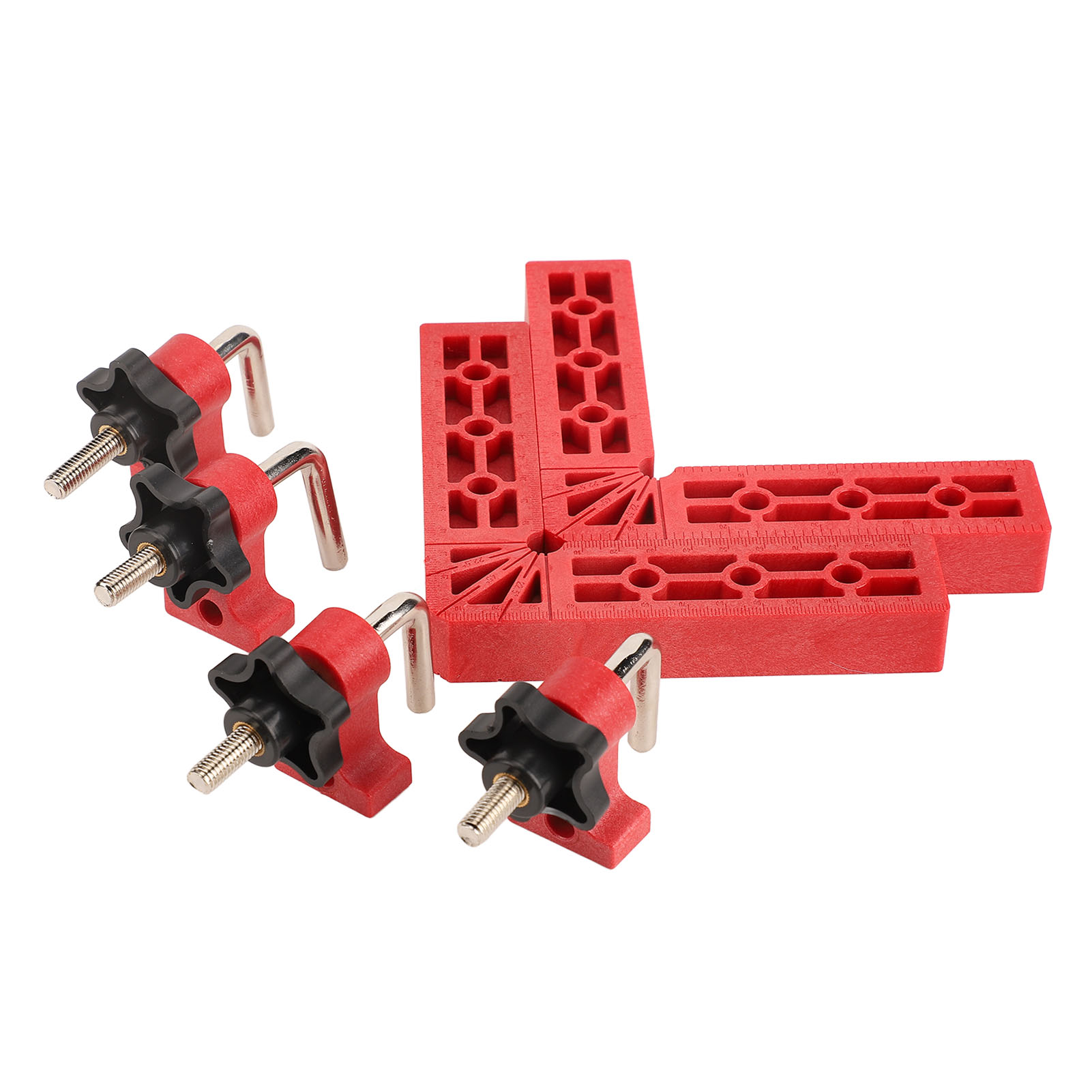 140-mm-abs-positionierwinkel, 90°-klemme Mit Skala, Rotes Holzbearbeitungswerkzeugset