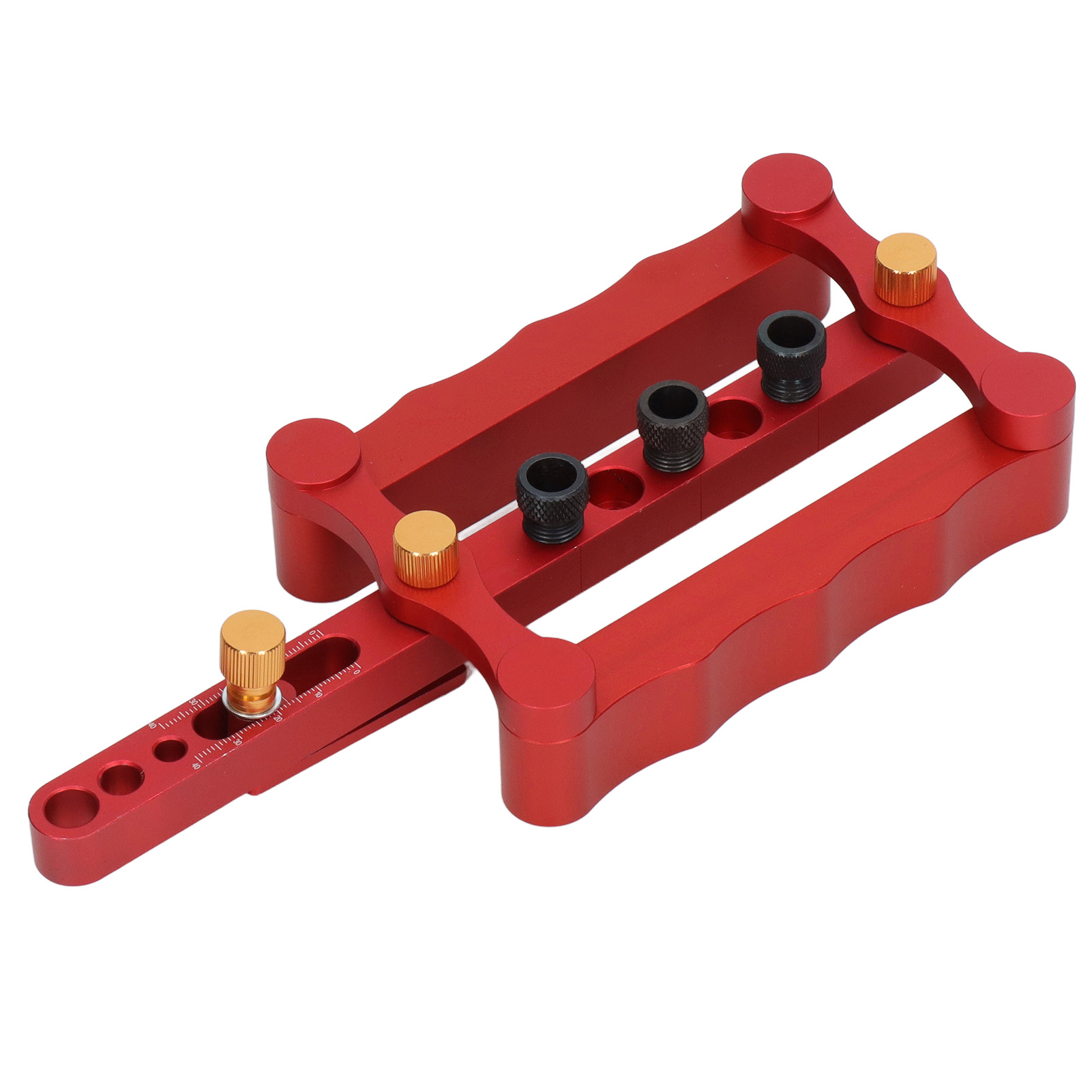 Holzbohrvorrichtungsset, Hammerpositionierer, Korrosionsbeständig, Rot, Für Die Holzbearbeitung
