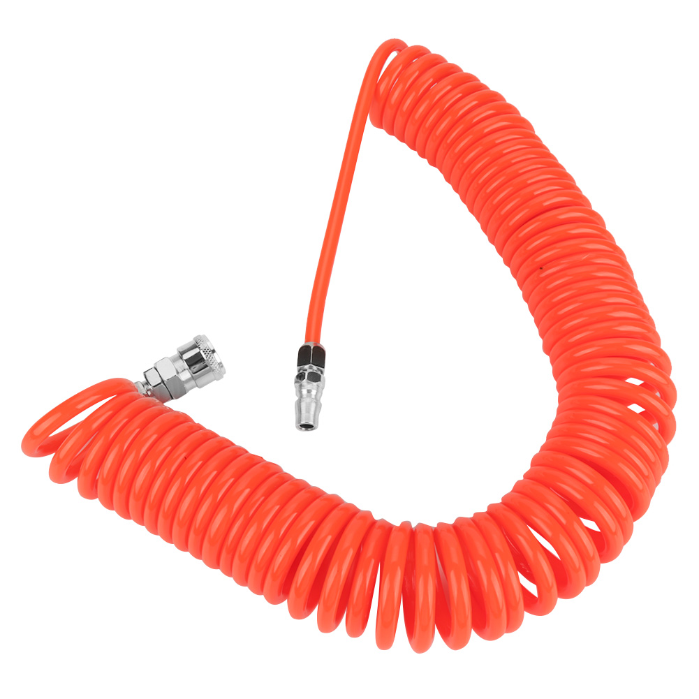 Flexibler Pu-spiralschlauch 8x5 Mm Mit Anschlüssen Für Luftkompressor, 9 M, Rot