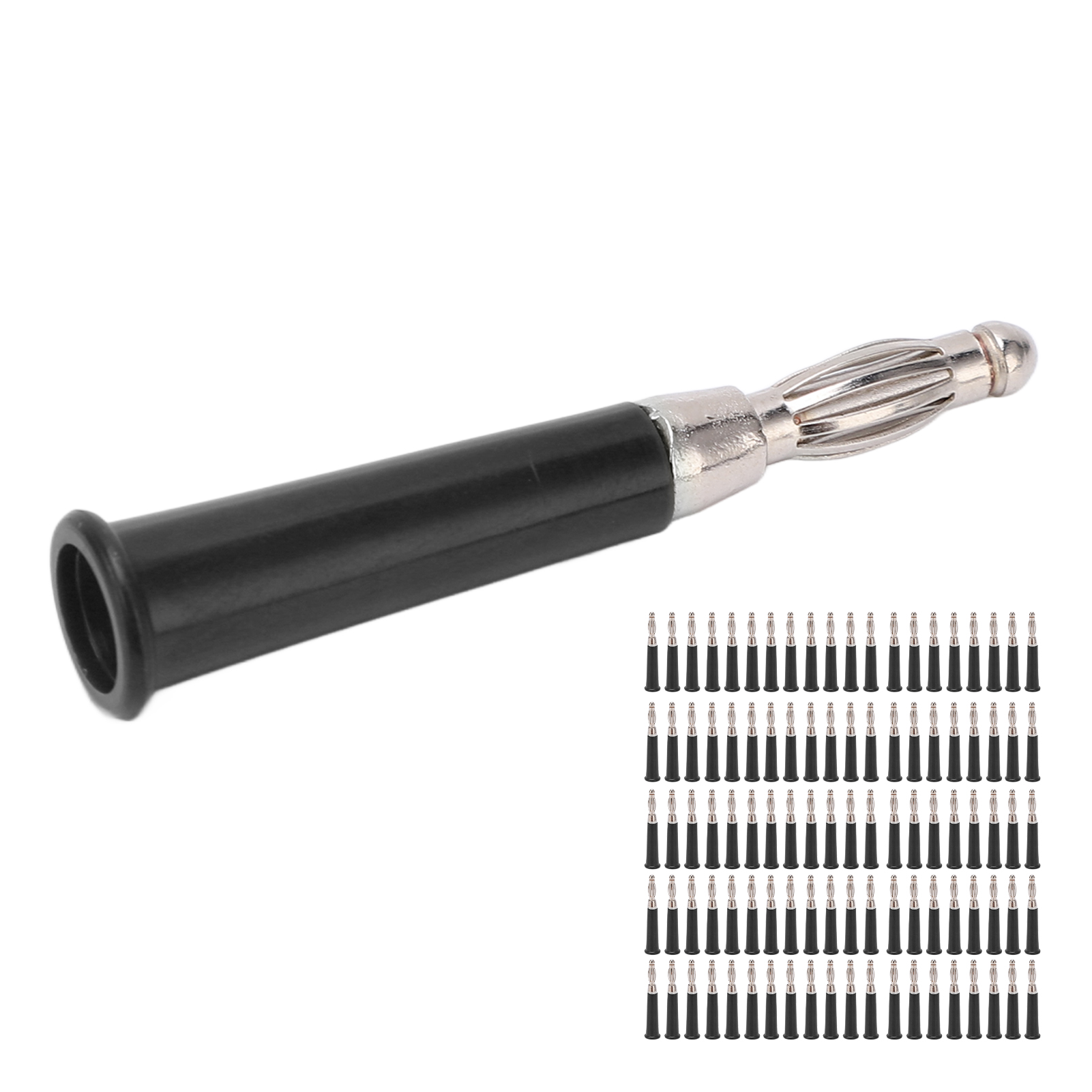 Packung Mit 100 4-mm-bananensteckern Zum Löten, Zubehörset Für Maschinen Und Geräte, J.10010, Schwarz
