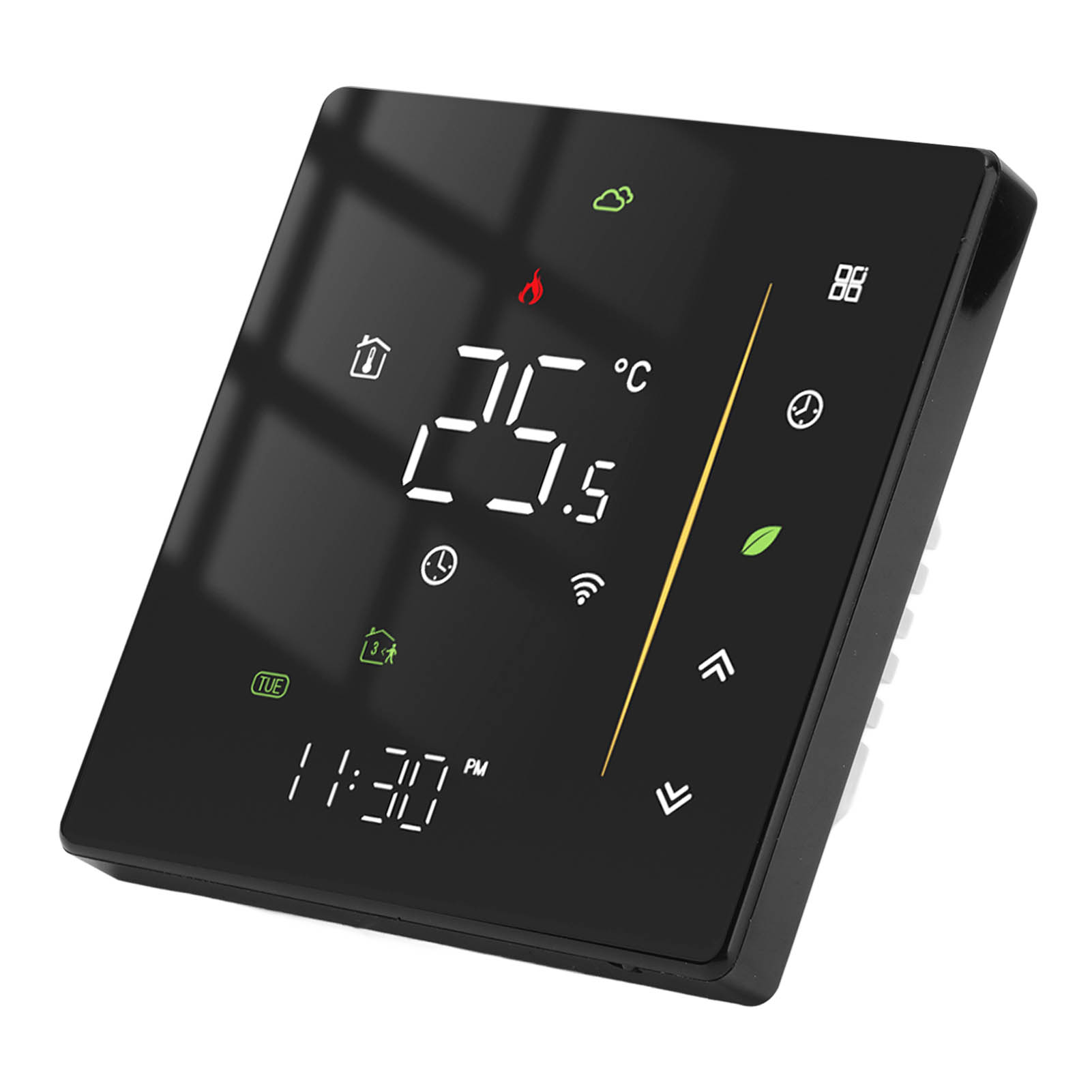 Intelligenter, Programmierbarer Wlan-thermostat-temperaturregler Für Heizkessel (95–240 V), Schwarz