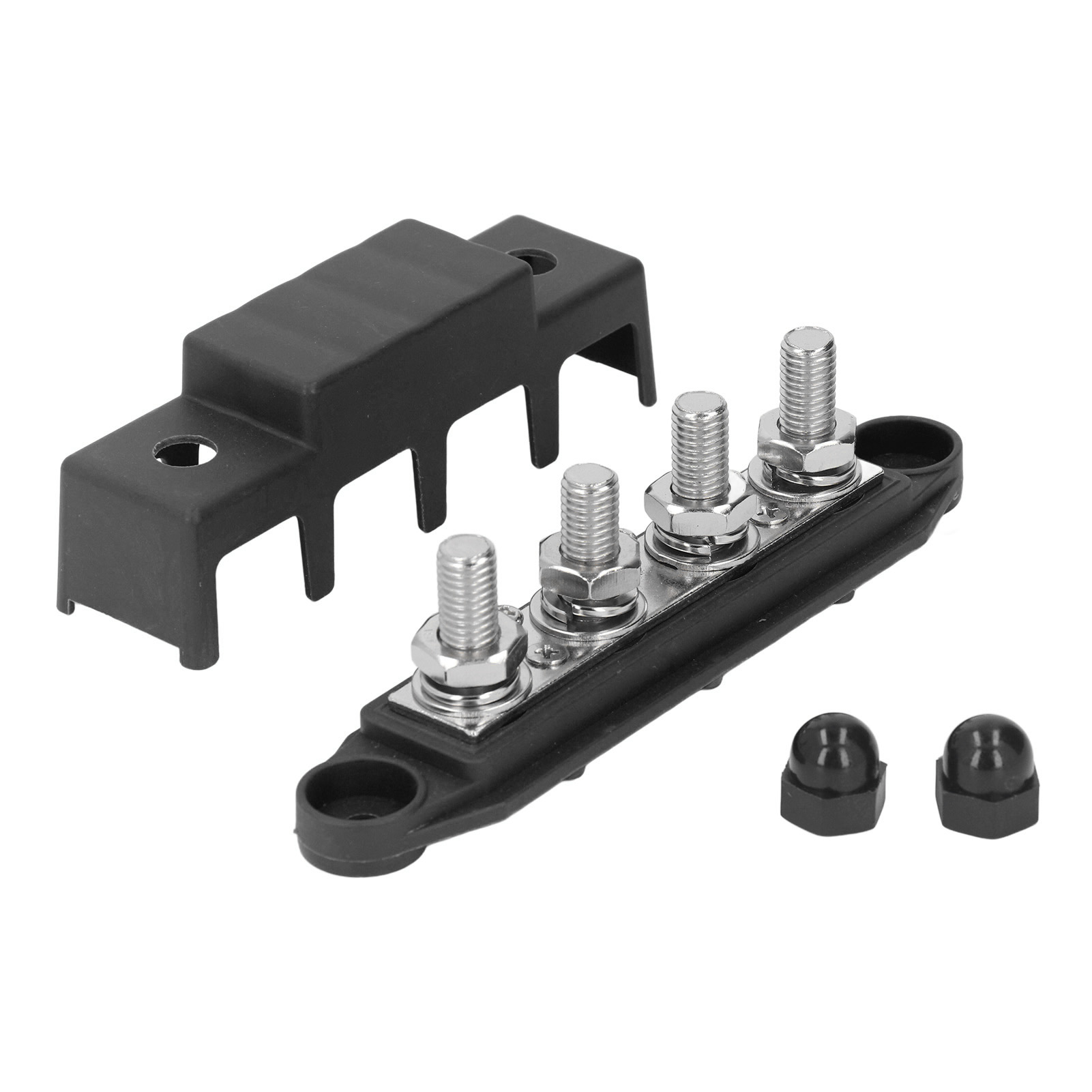 4-poliger Stromverteiler, M10-anschlüsse Für Auto, Wohnmobil, Boot, 48 V Dc 250 A, Schwarz
