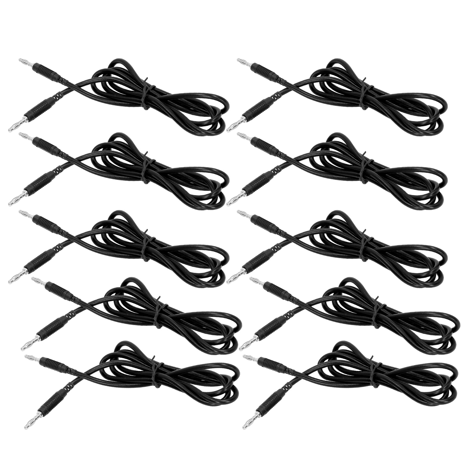 10er-packung 4-mm-bananenstecker-messleitungen, Messing Pa, 32 A 1000 V, Elektrisches Prüfset, Schwarz