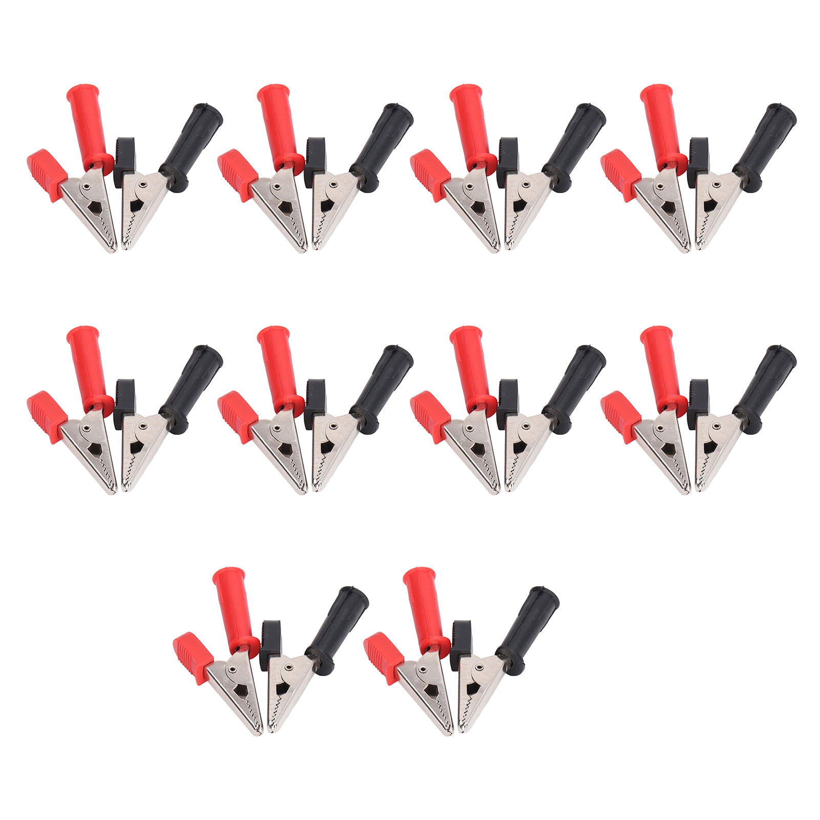 Packung Mit 10 Isolierten Krokodilklemmen Mit 4-mm-buchsen, 10-mm-öffnung, Rot Und Schwarz - J.60046