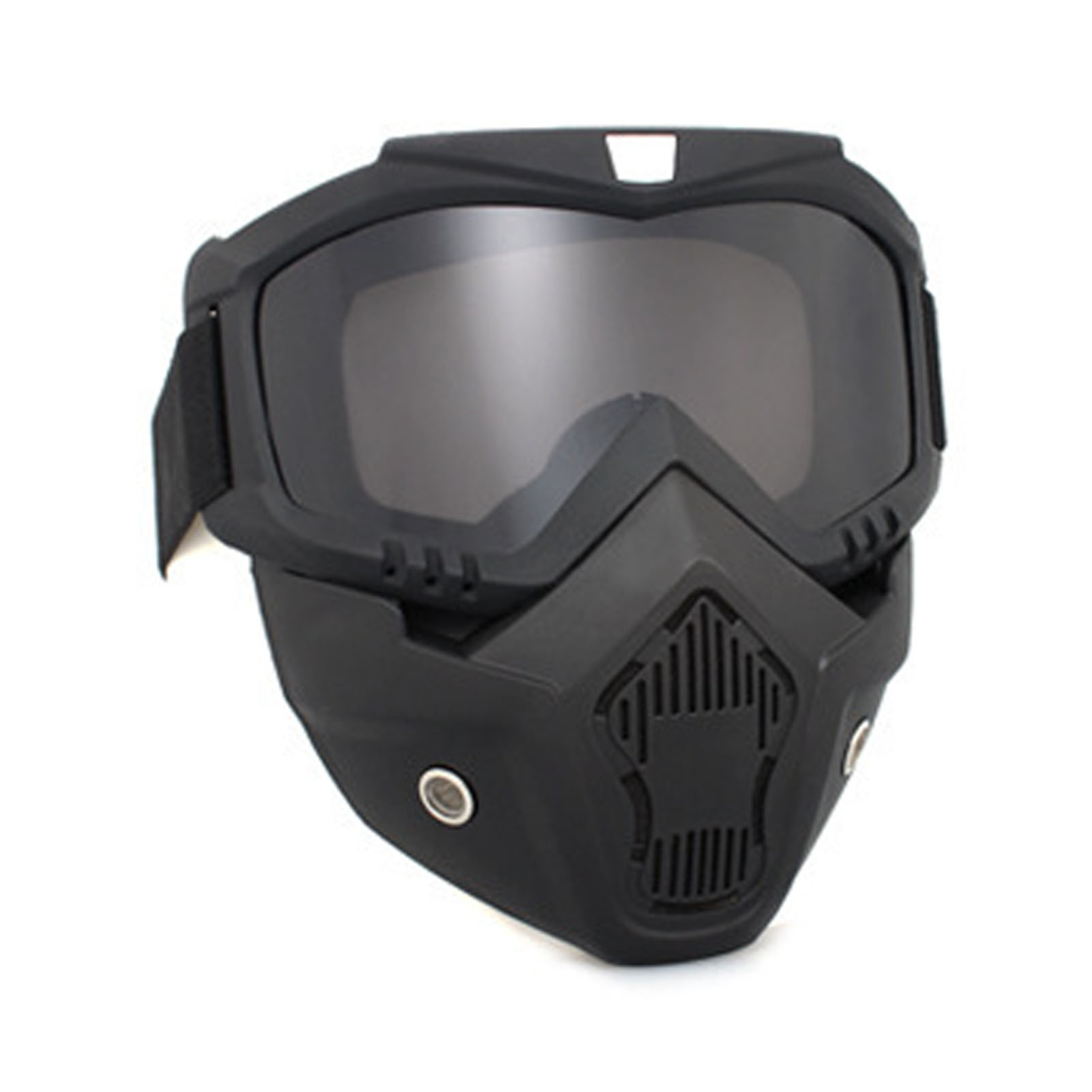 Winddichte Offroad-motorradbrille Mit Abnehmbarem Visier, Gesichtsschutz, Schwarzem Rahmen Und Grauen Gläsern