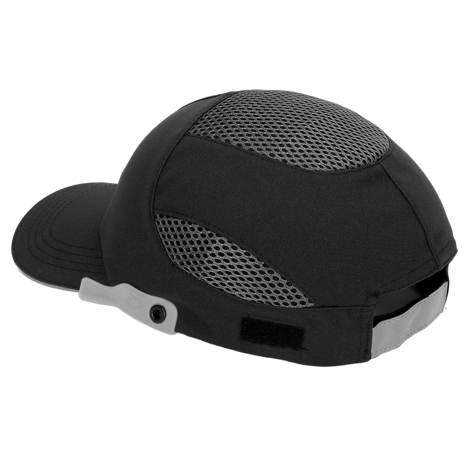 Baseballhelm Mit Schirm, Schwarz/grau, Atmungsaktiv, Verstellbar Für Sport Und Arbeit