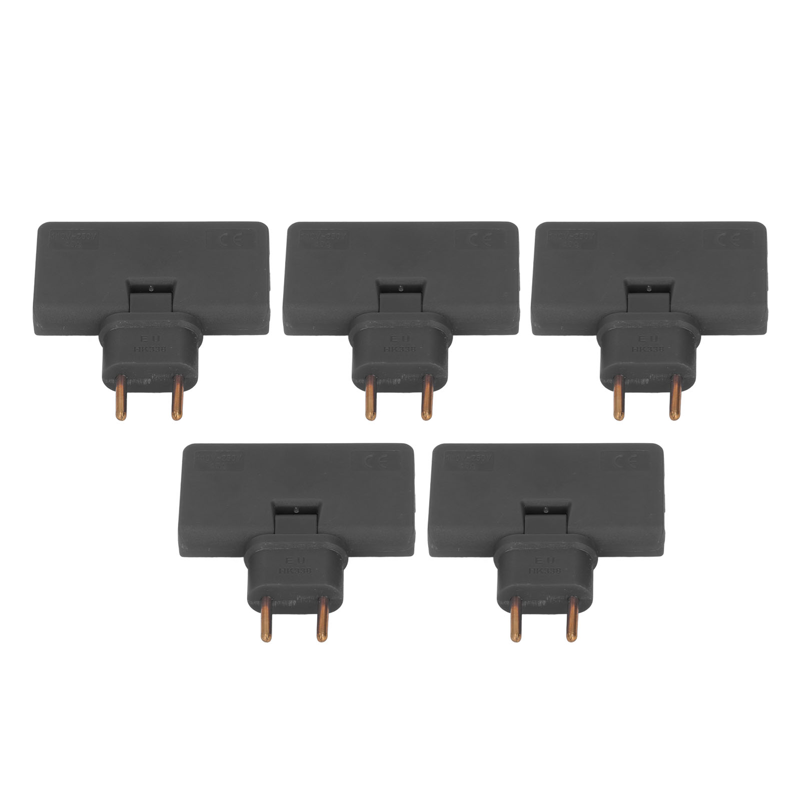Eu-steckeradapter 1 Auf 3, Schwarz, 180°, Kabellos, 5er-pack Steckdosenleiste, 110–250 V
