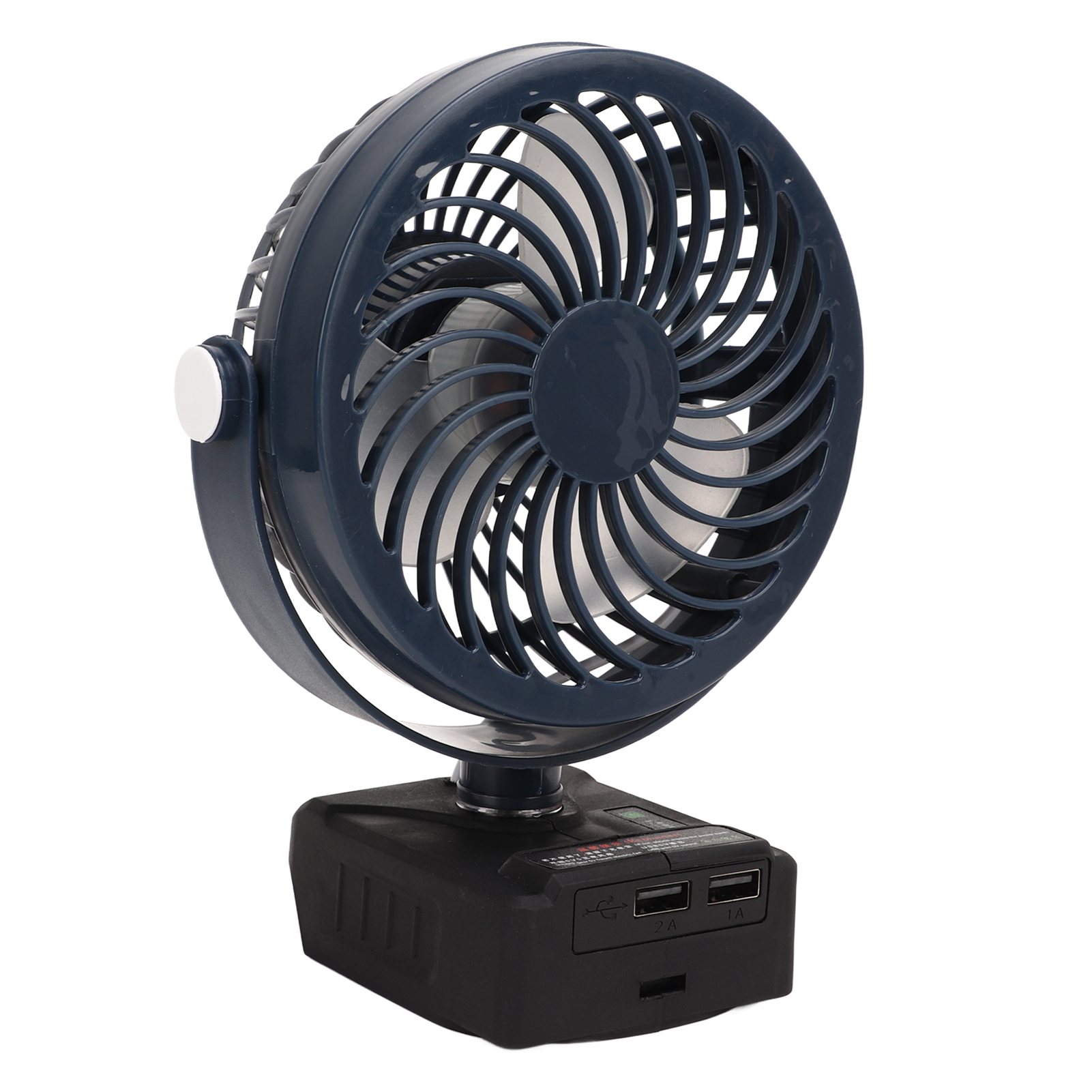 5-zoll-akku-tischventilator, Eingebauter Akku, 2 Usb-anschlüsse, Dunkelblau, Kleiner Tragbarer Ventilator