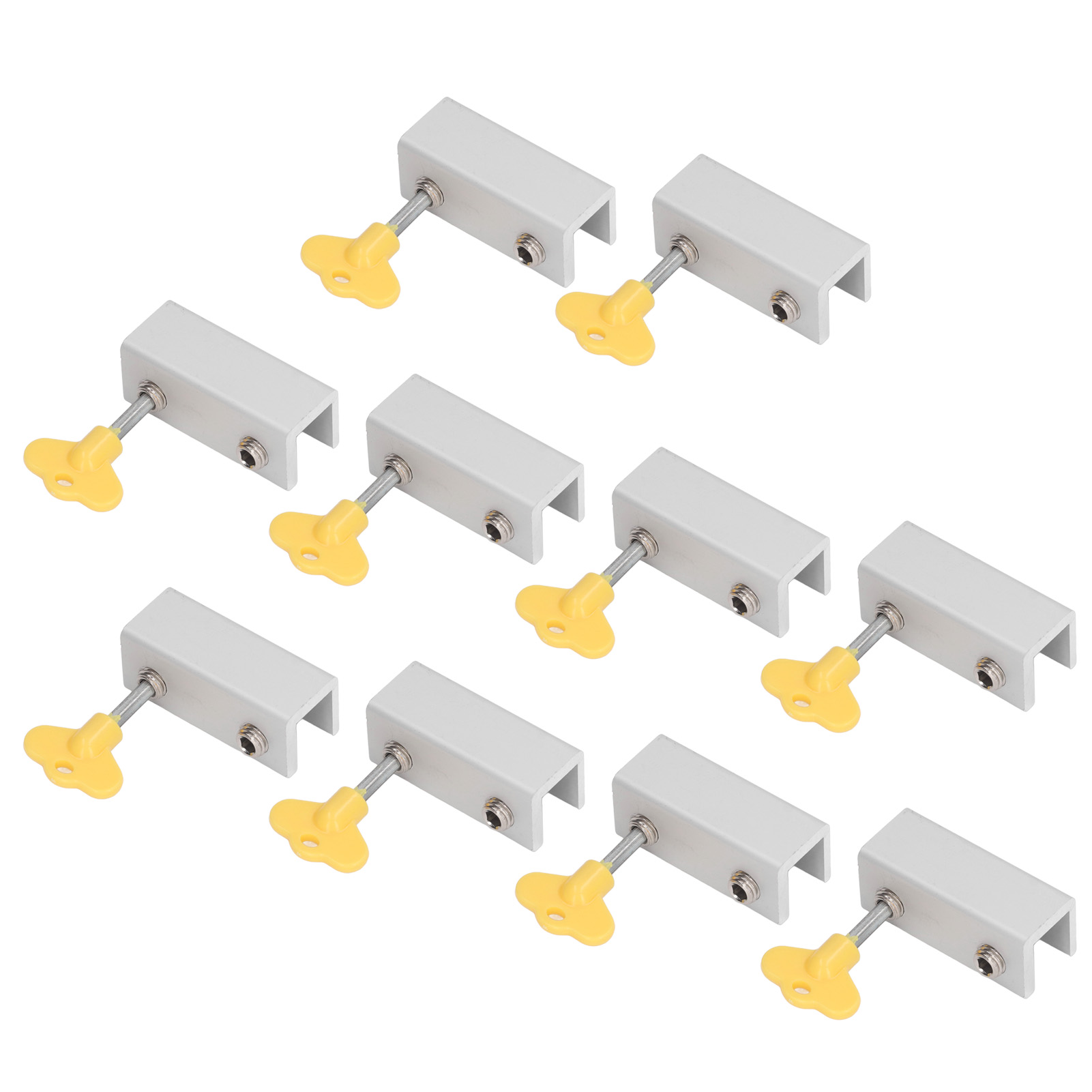 Set Mit 15 Verstellbaren Doppelloch-sicherheitsriegeln Für Schiebefenster, Kindersicher, Für Vertikale Und Horizontale Fenster, Silberfarben