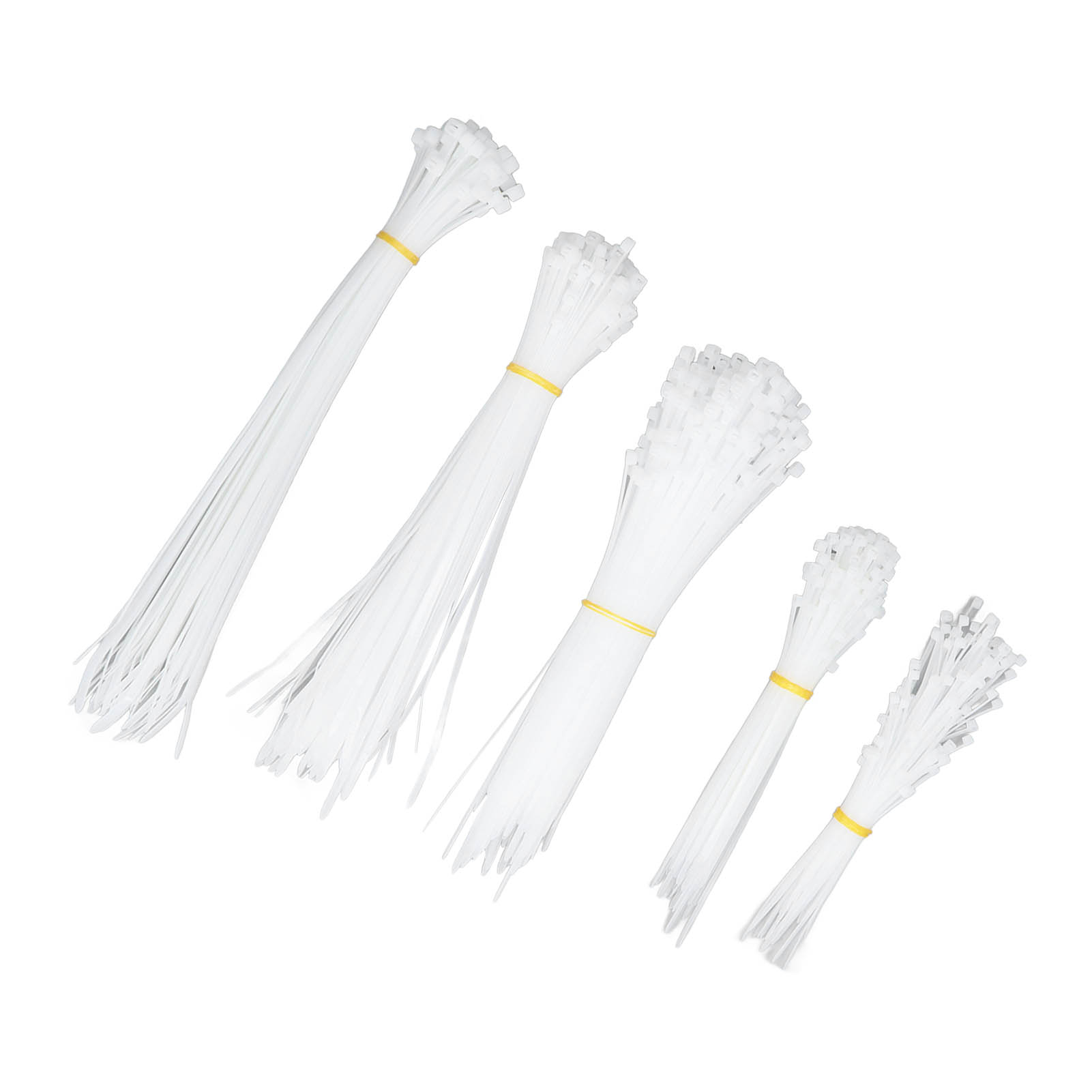 Packung Mit 550 Selbstsichernden Nylon-kabelbindern, Sortiment An Elektrischen Kabelbindern Für Den Innen- Und Außenbereich, Weiß