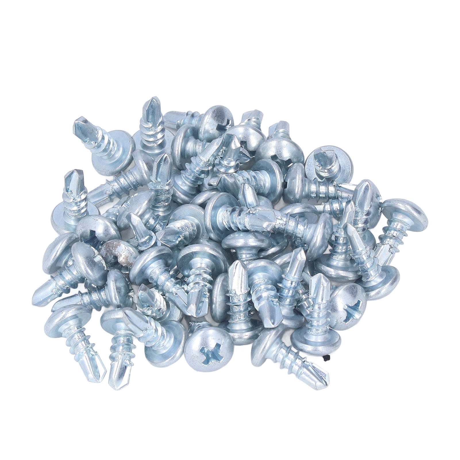 M4,8x13 Selbstbohrende Senkkopfschrauben, Weiß Verzinkter Kohlenstoffstahl, Packung Mit 250 Stück