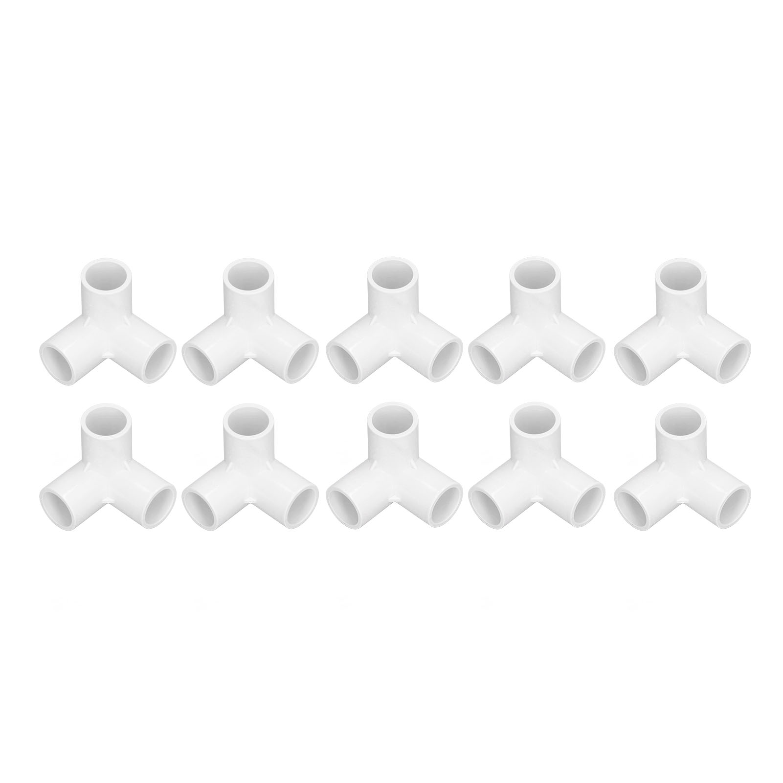 10 Stück 3-wege-winkel-t-stücke Aus Pvc, Weißer Verbinder, 20 Mm Innendurchmesser