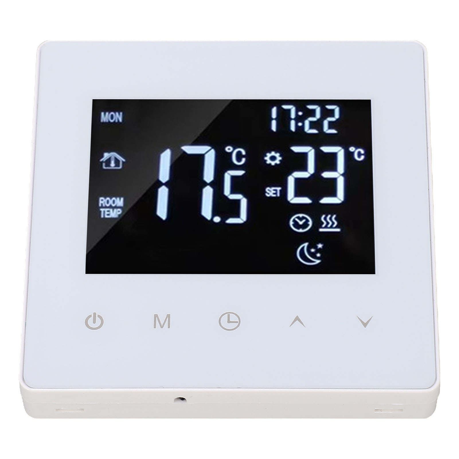 Weißes Smart-thermostat Mit Touchscreen, 16-a-lcd-display, Temperaturregler, Ac 90–240 V, Wlan