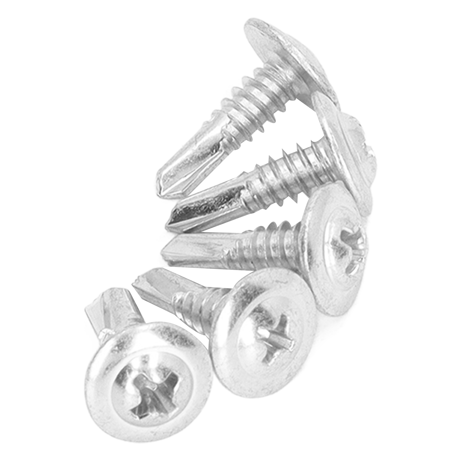 M4,8x16 Mm Maschinenschrauben, 250 Stück, Weiß Verzinkter Kohlenstoffstahl, Flachkopf Mit Unterlegscheibe, Selbstbohrend Für Stahlbleche Und -profile.