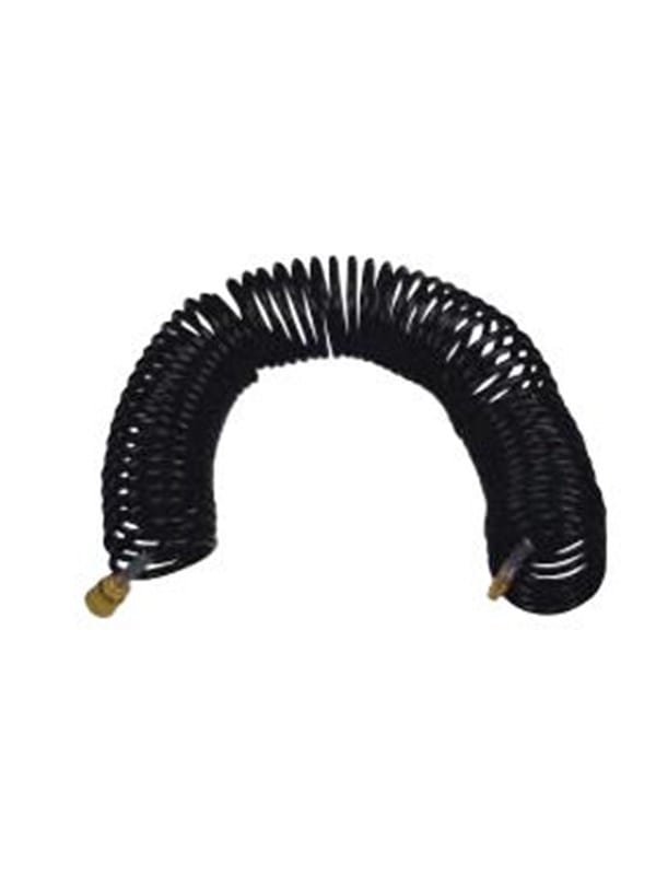 PE-Spiralschlauch, 15 Meter, 6 x 8 mm, ideal für Luftdruckanwendungen, flexibles Polyethylen, schwarz, perfekt für pneumatische Werkzeuge und